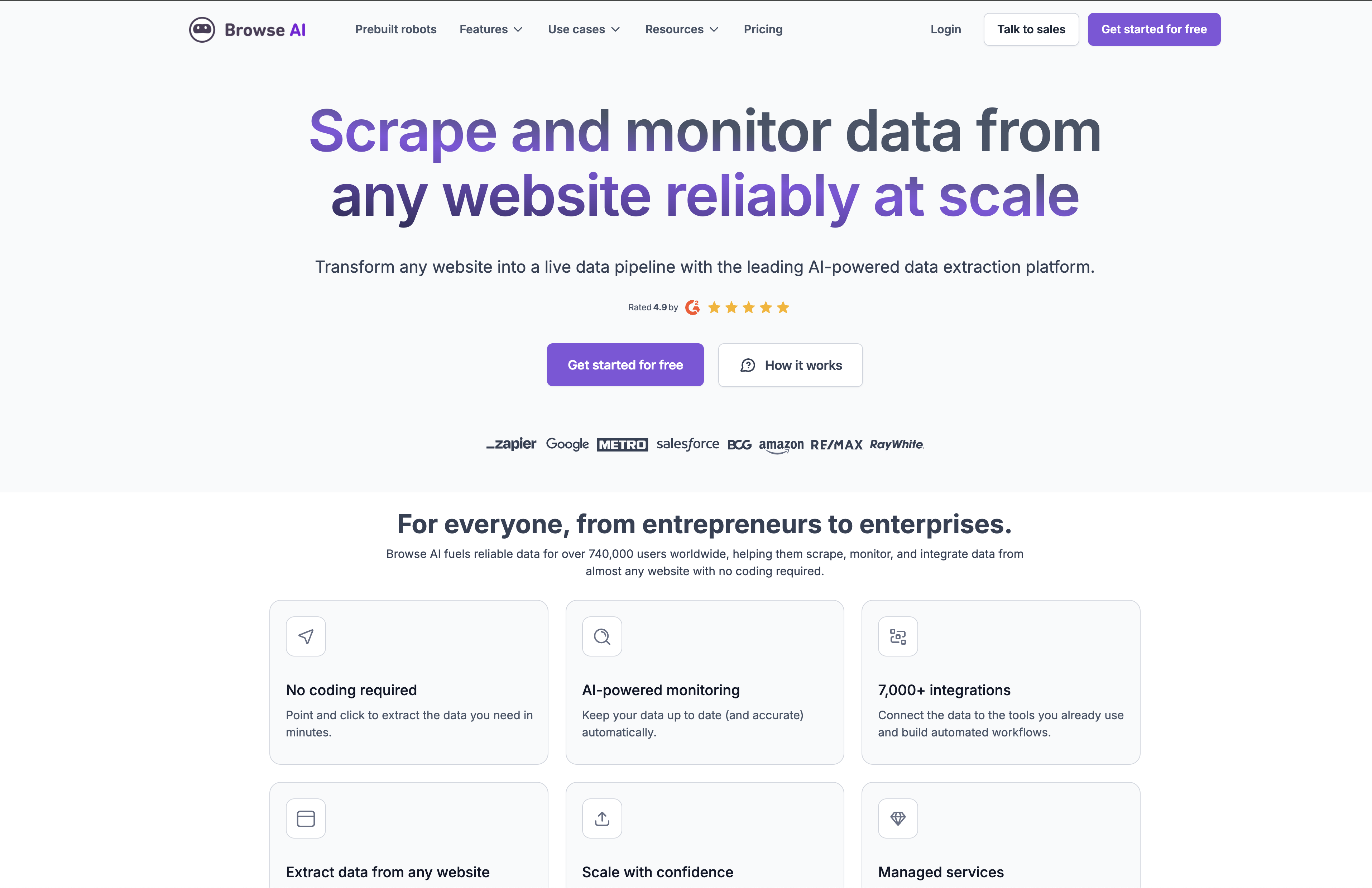 Browse AI - Screenshot showing the interface and features of this AI tool