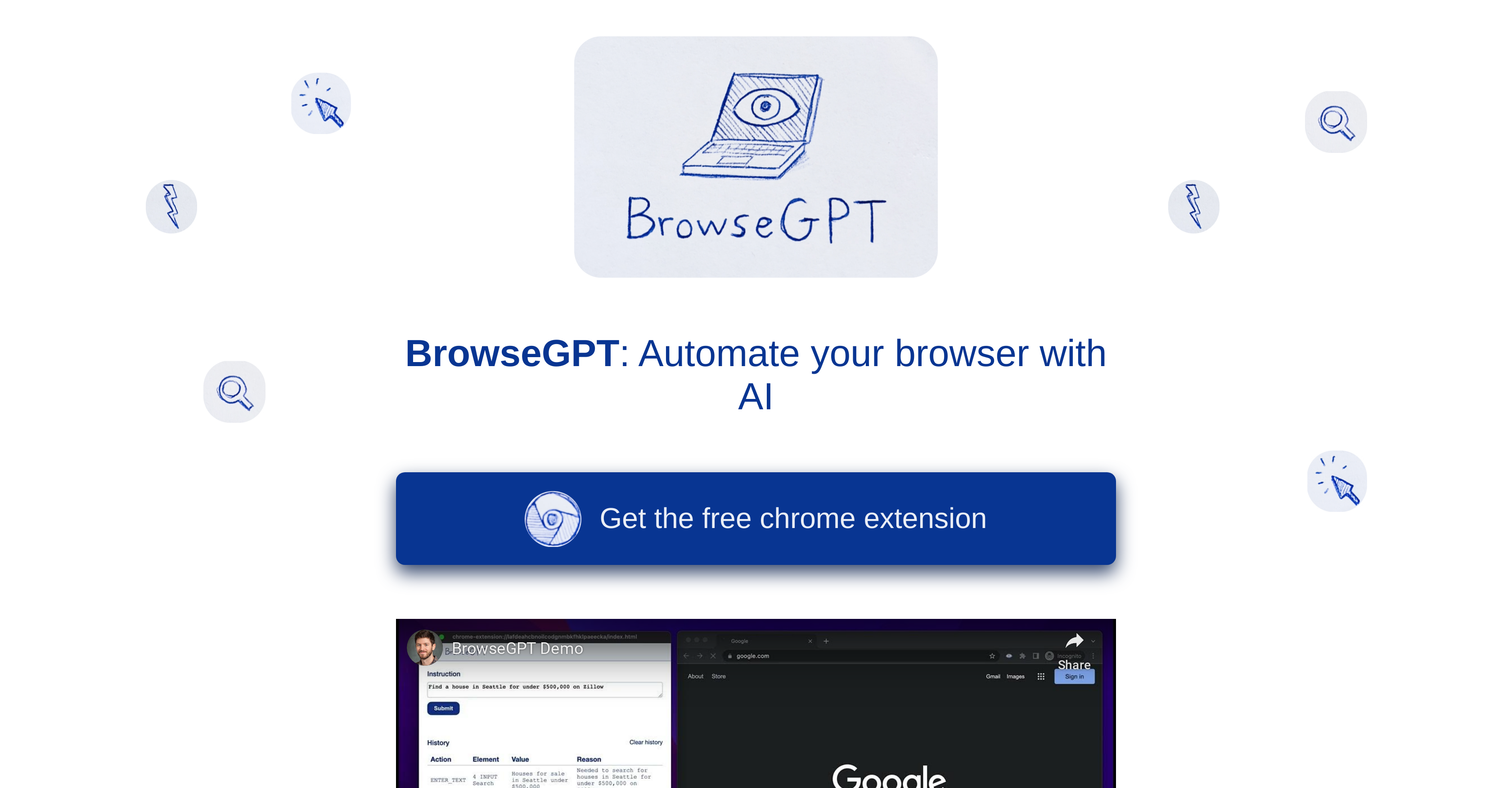 BrowseGPT - Screenshot showing the interface and features of this AI tool