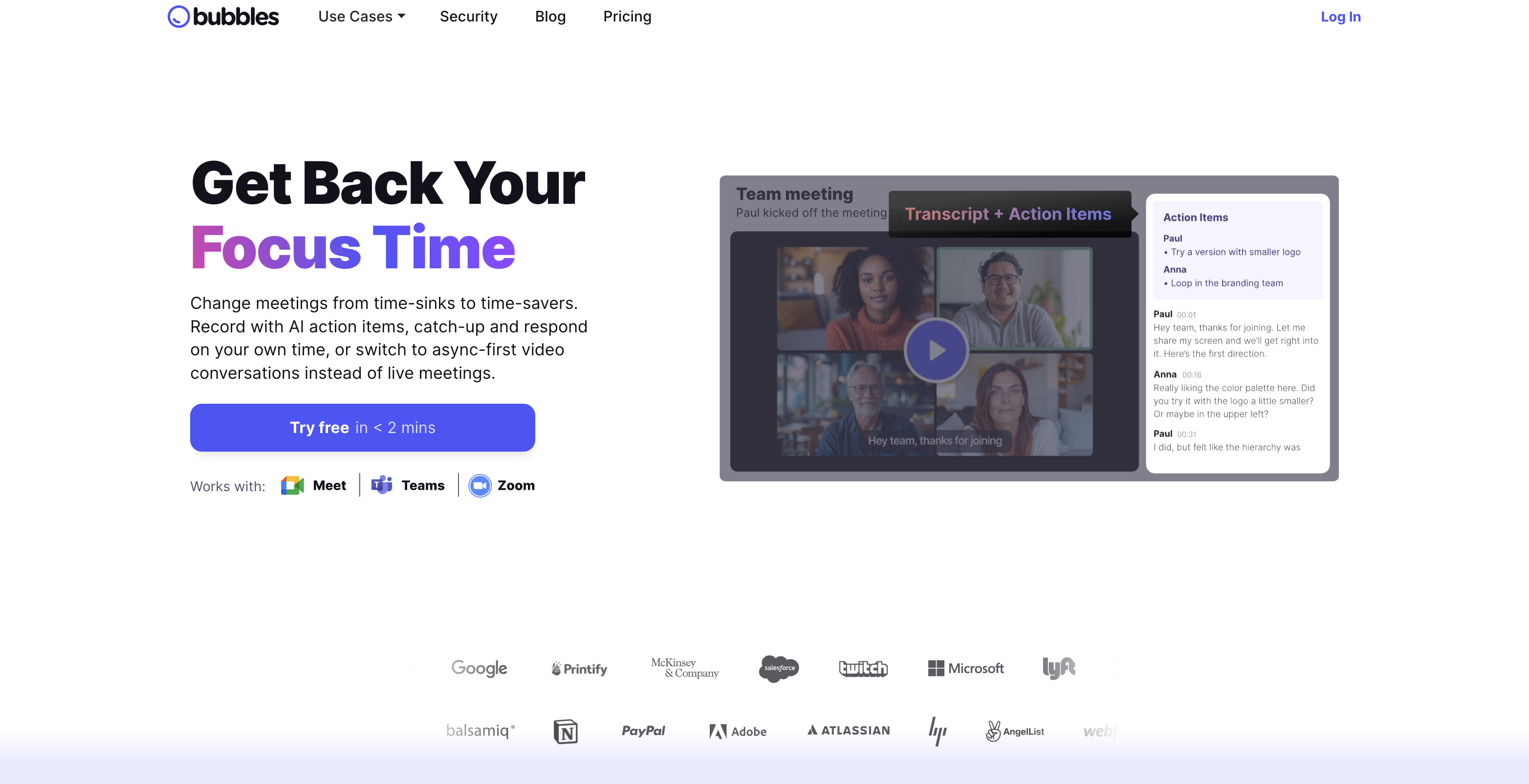 Bubbles Notetakerv2.95 - Screenshot showing the interface and features of this AI tool