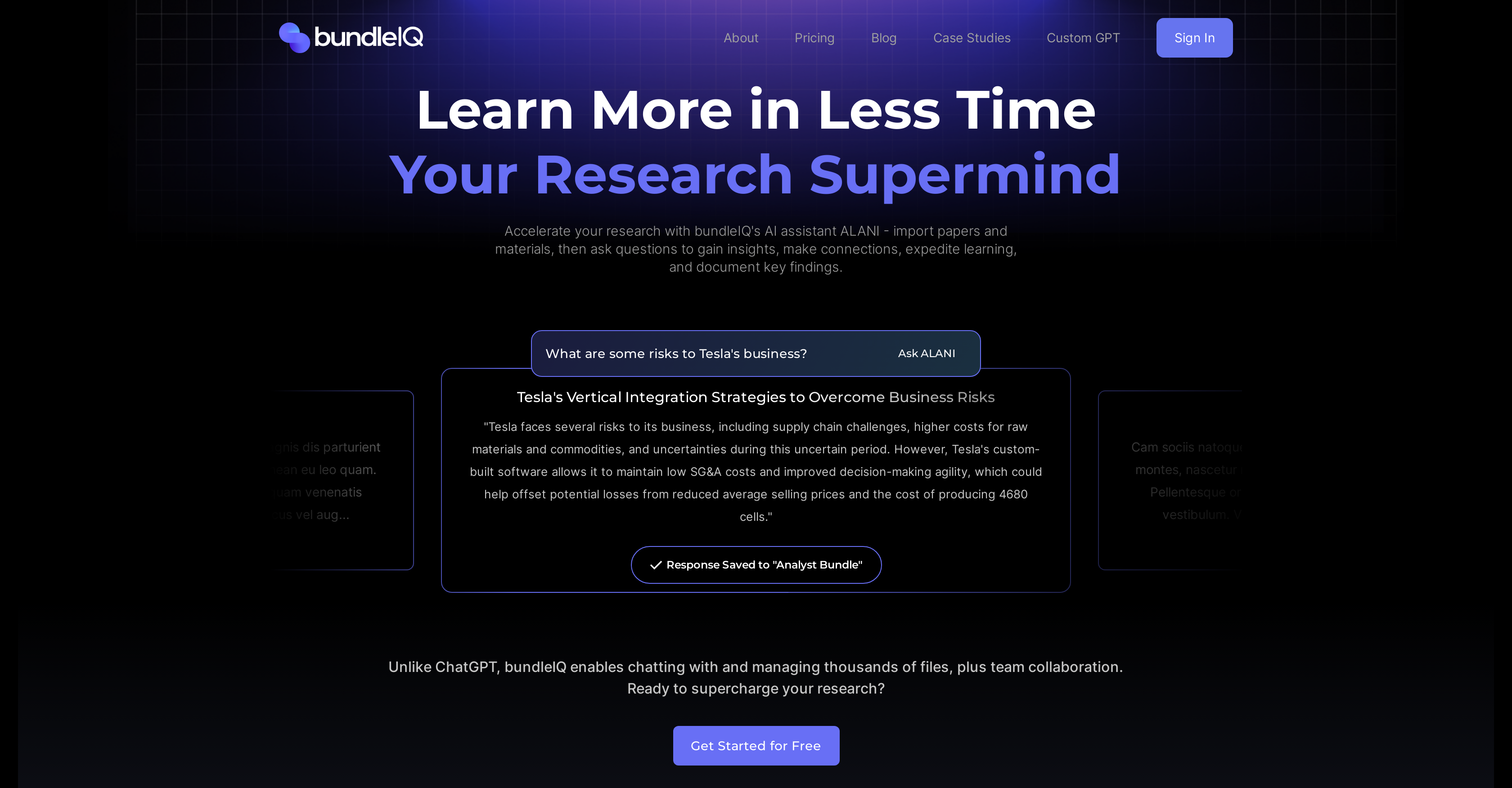 bundleIQ - Screenshot showing the interface and features of this AI tool