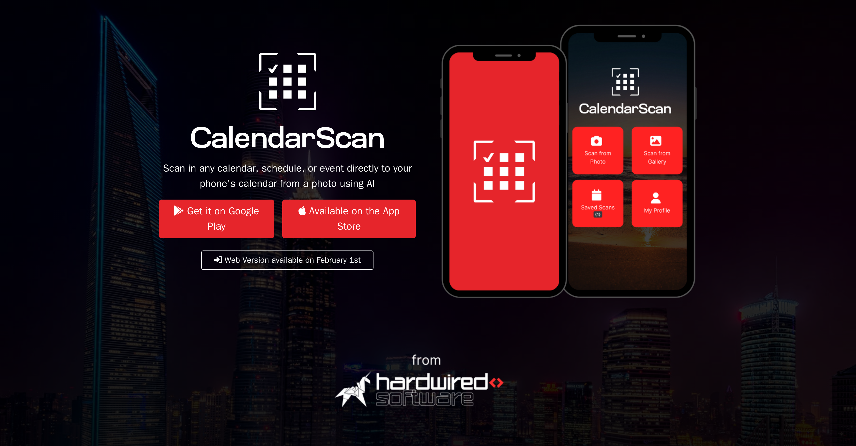 CalendarScan - Screenshot showing the interface and features of this AI tool