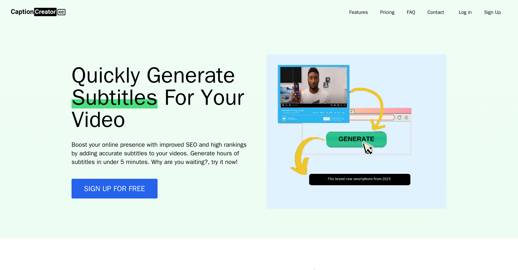 CaptionCreator - Screenshot showing the interface and features of this AI tool