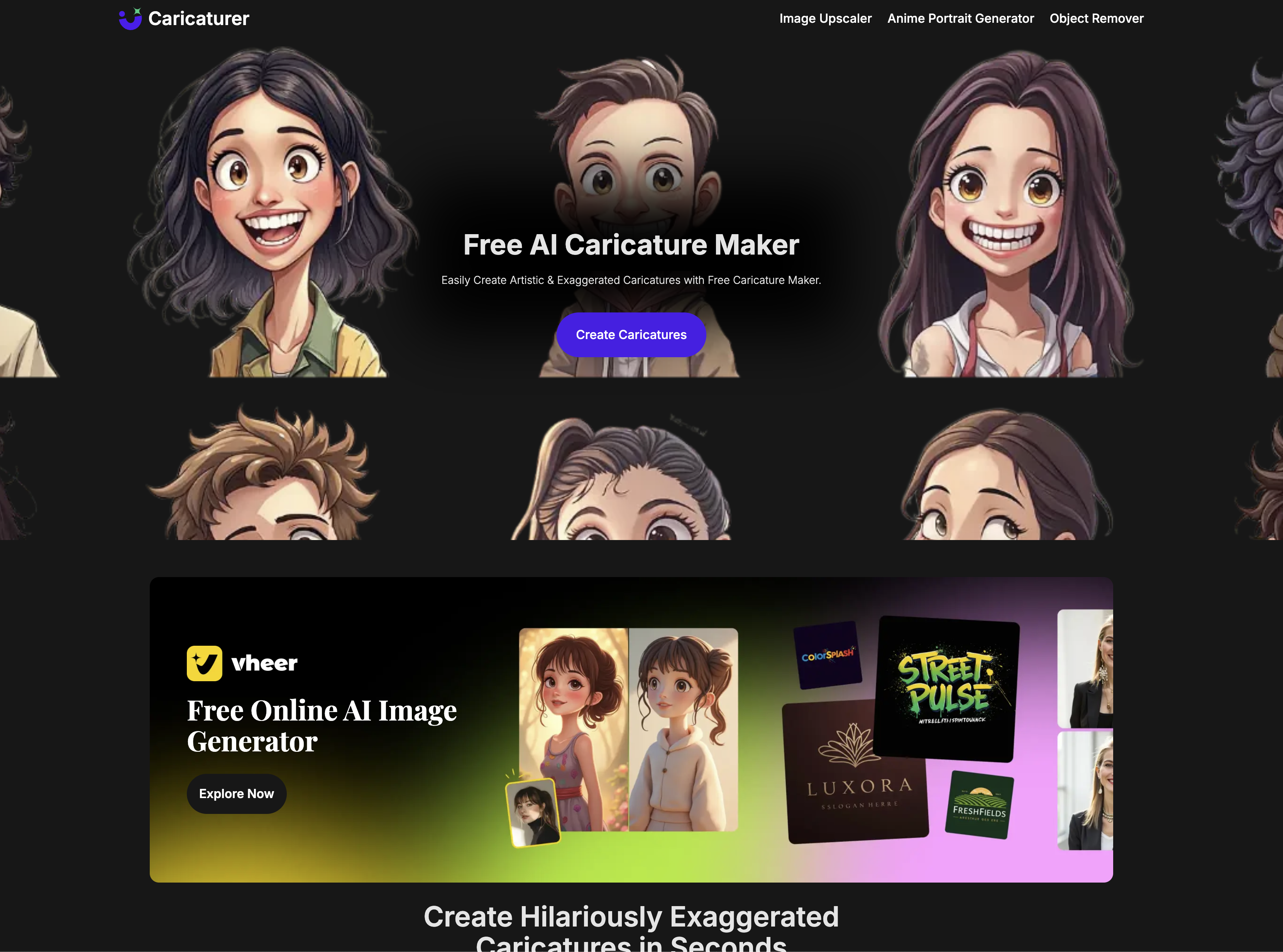 Caricaturer - Screenshot showing the interface and features of this AI tool