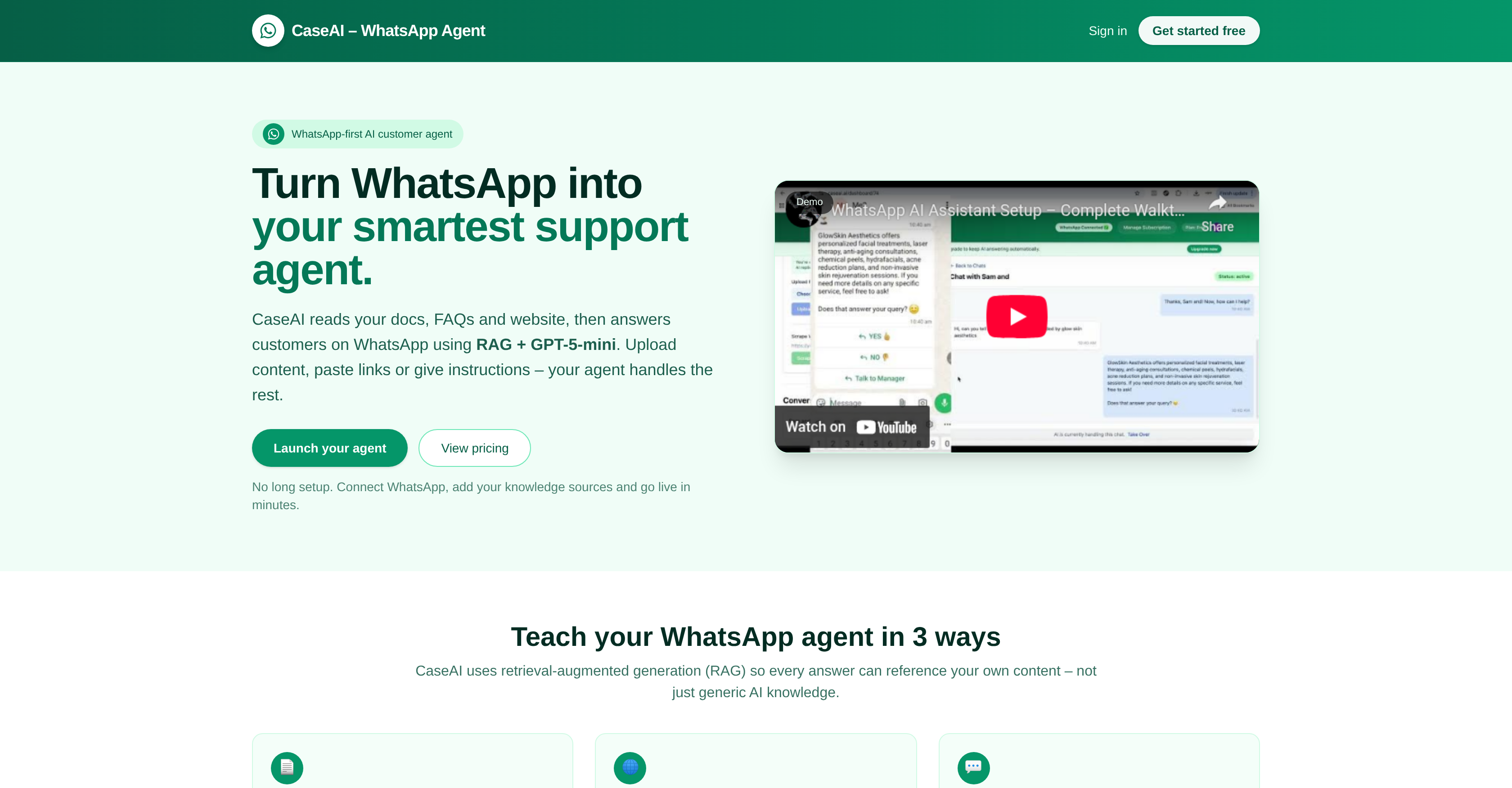 CaseAI WhatsApp Agent - Screenshot showing the interface and features of this AI tool