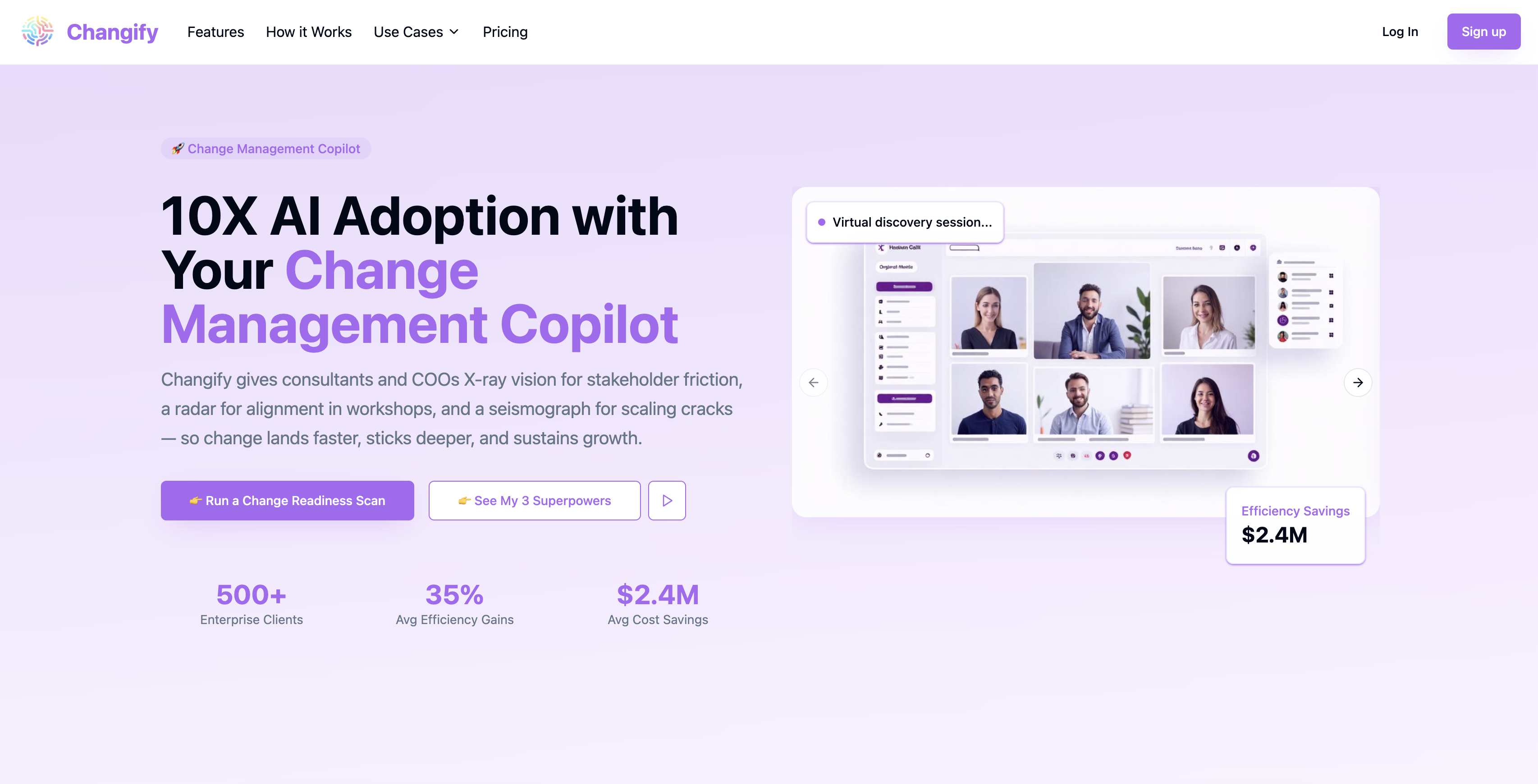 Changify - Screenshot showing the interface and features of this AI tool