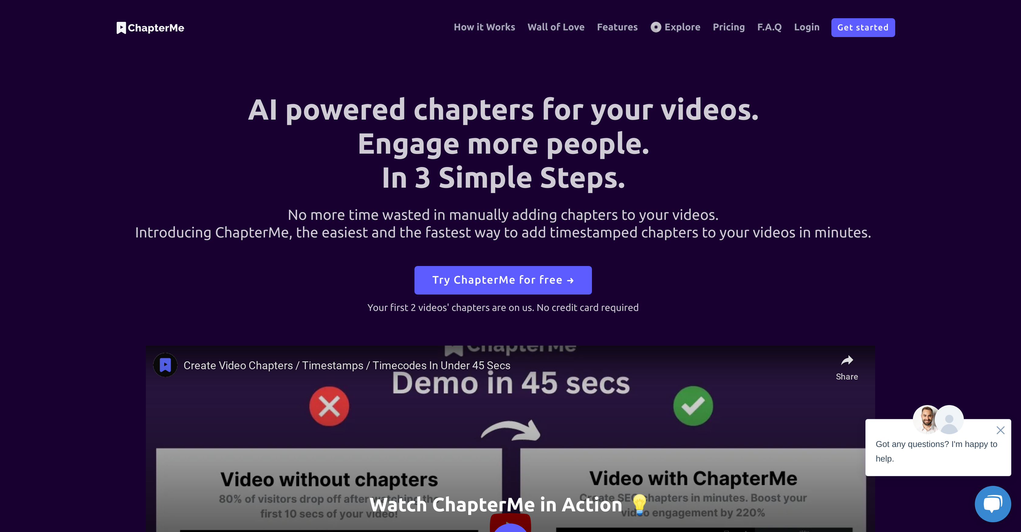Chapterme - Screenshot showing the interface and features of this AI tool