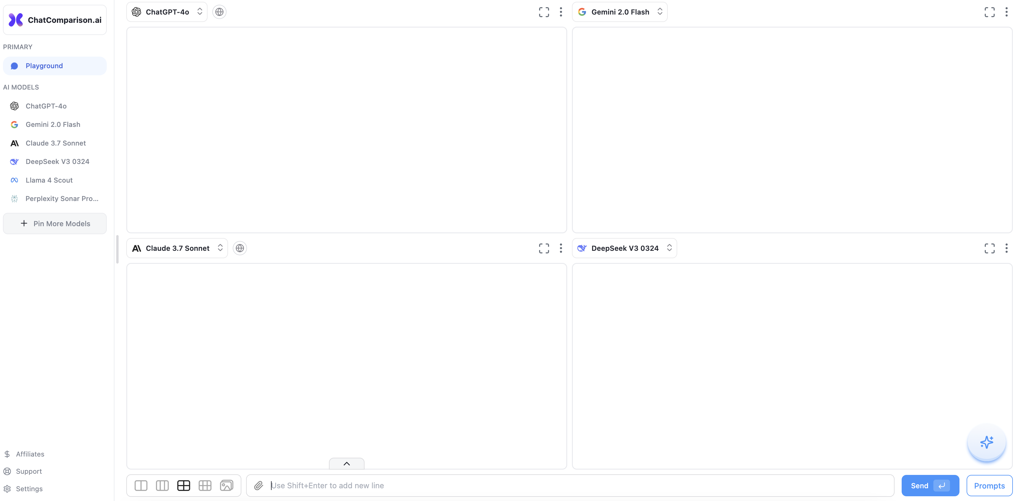 ChatComparison AI - Screenshot showing the interface and features of this AI tool