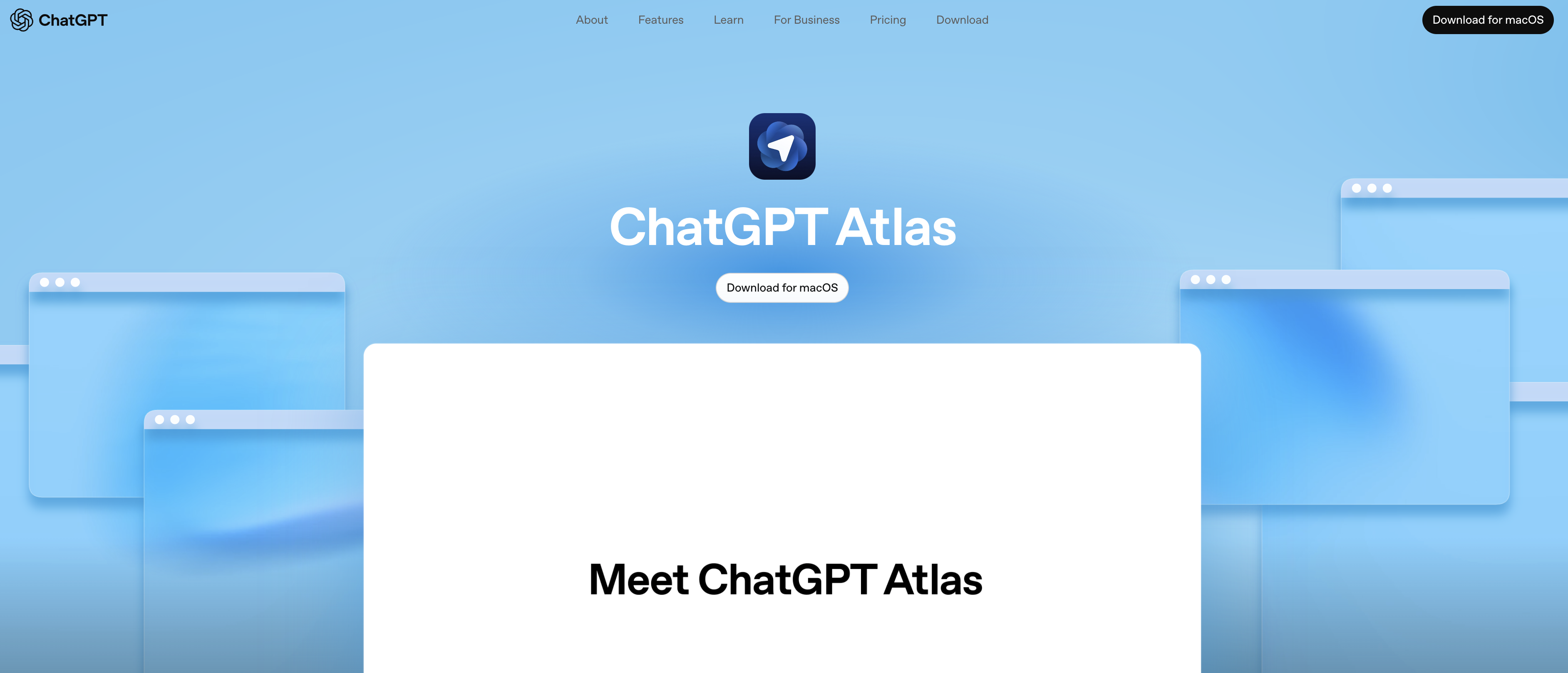 ChatGPT Atlas - Screenshot showing the interface and features of this AI tool