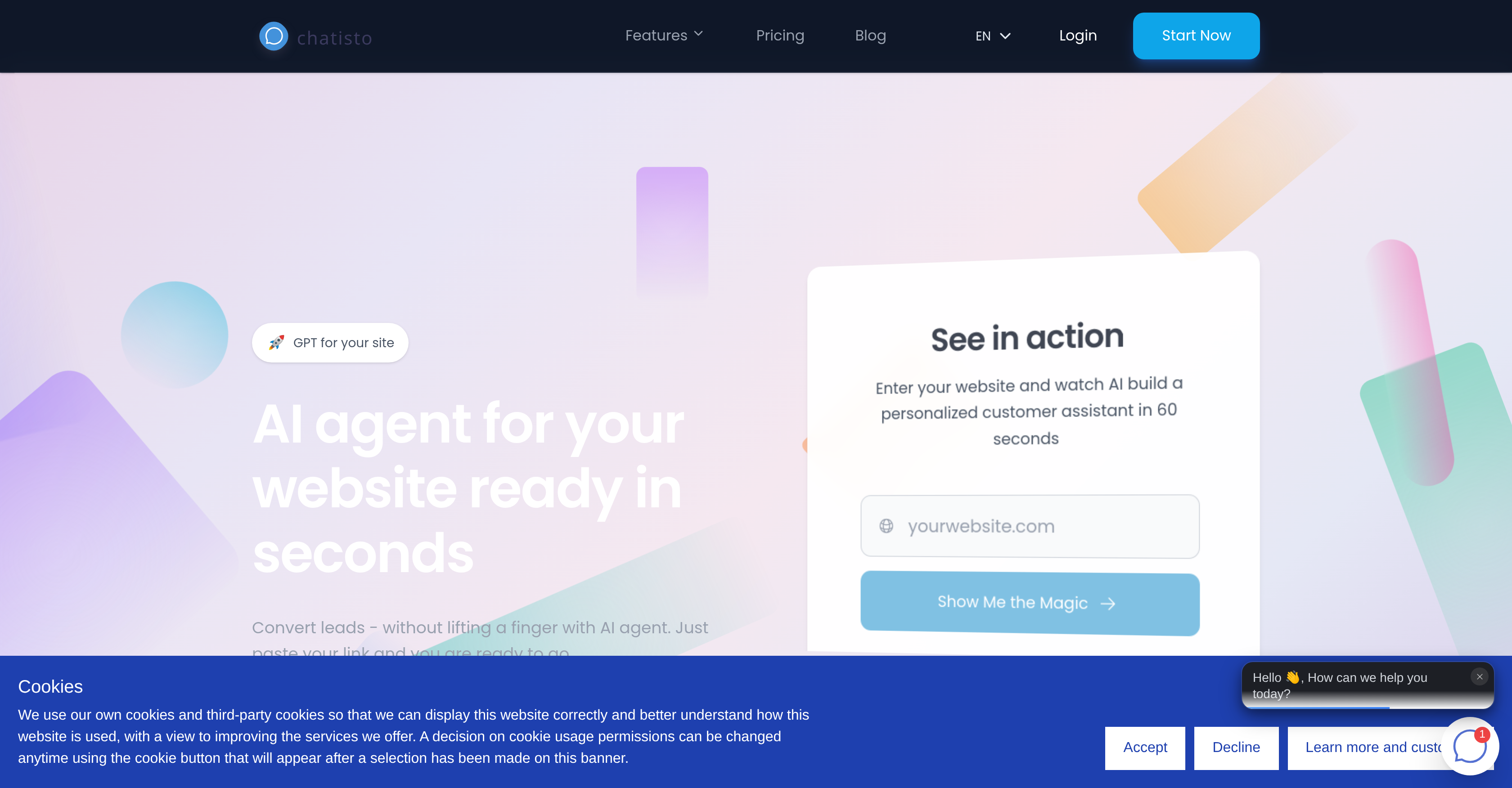 Chatisto - Screenshot showing the interface and features of this AI tool