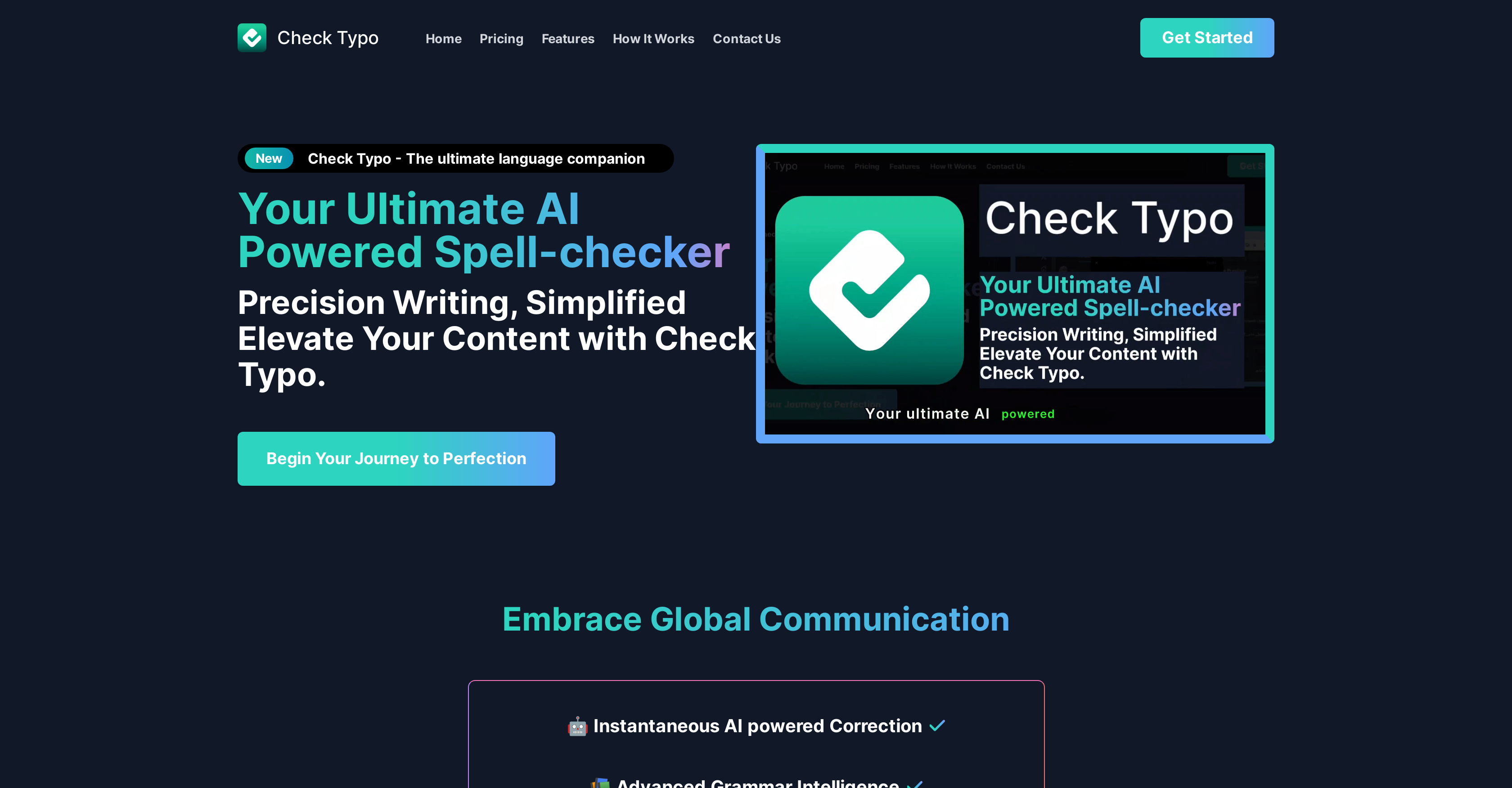 Check Typo - Screenshot showing the interface and features of this AI tool