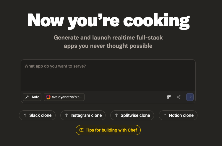 Chef by Convex - Screenshot showing the interface and features of this AI tool