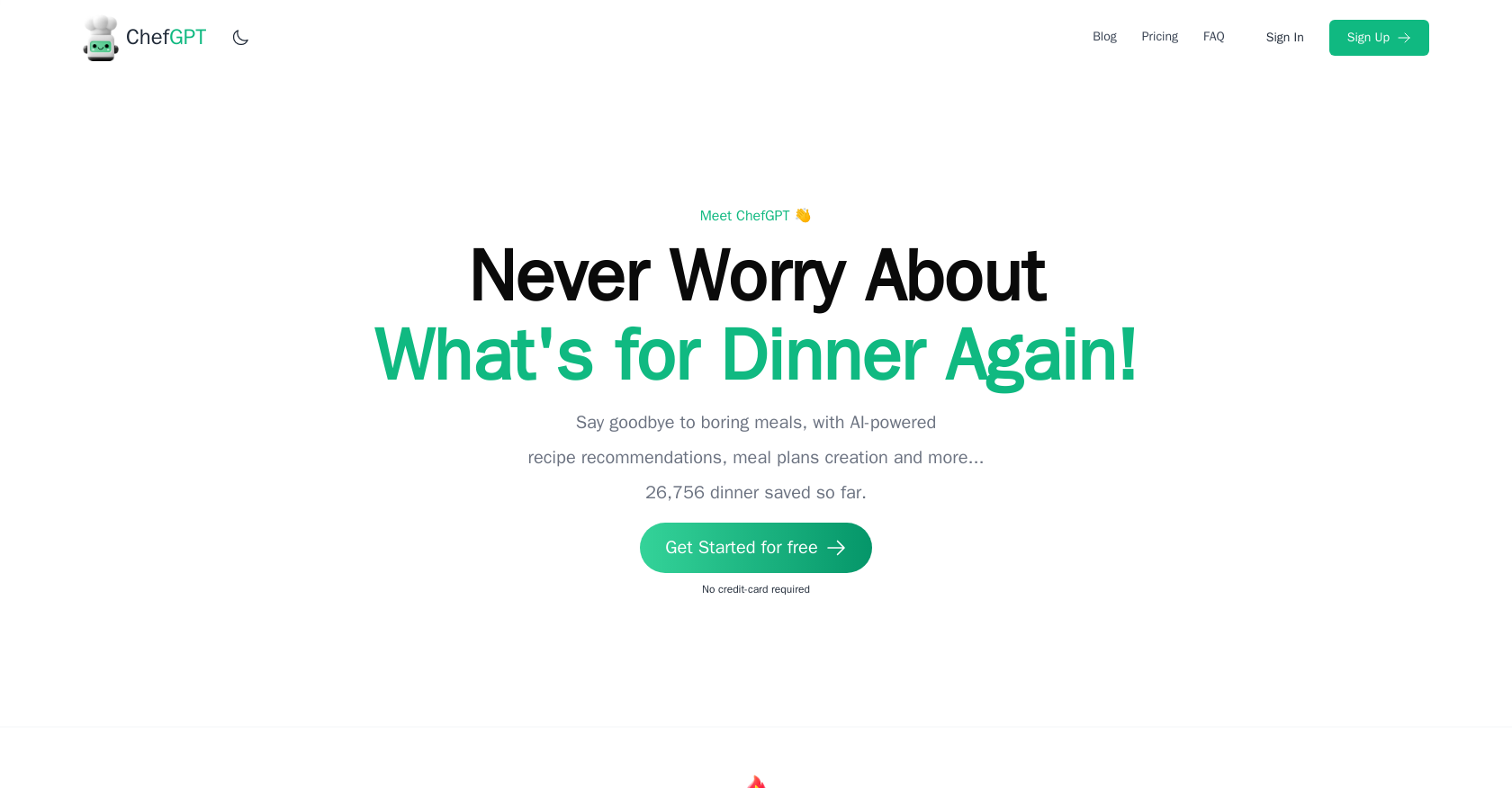 ChefGPT - Screenshot showing the interface and features of this AI tool