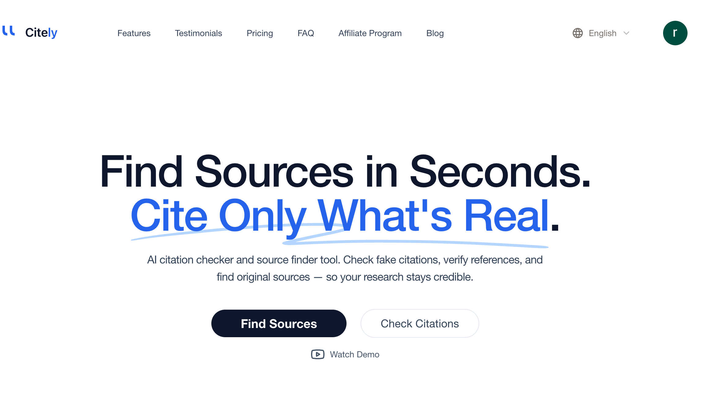 Citely - Screenshot showing the interface and features of this AI tool