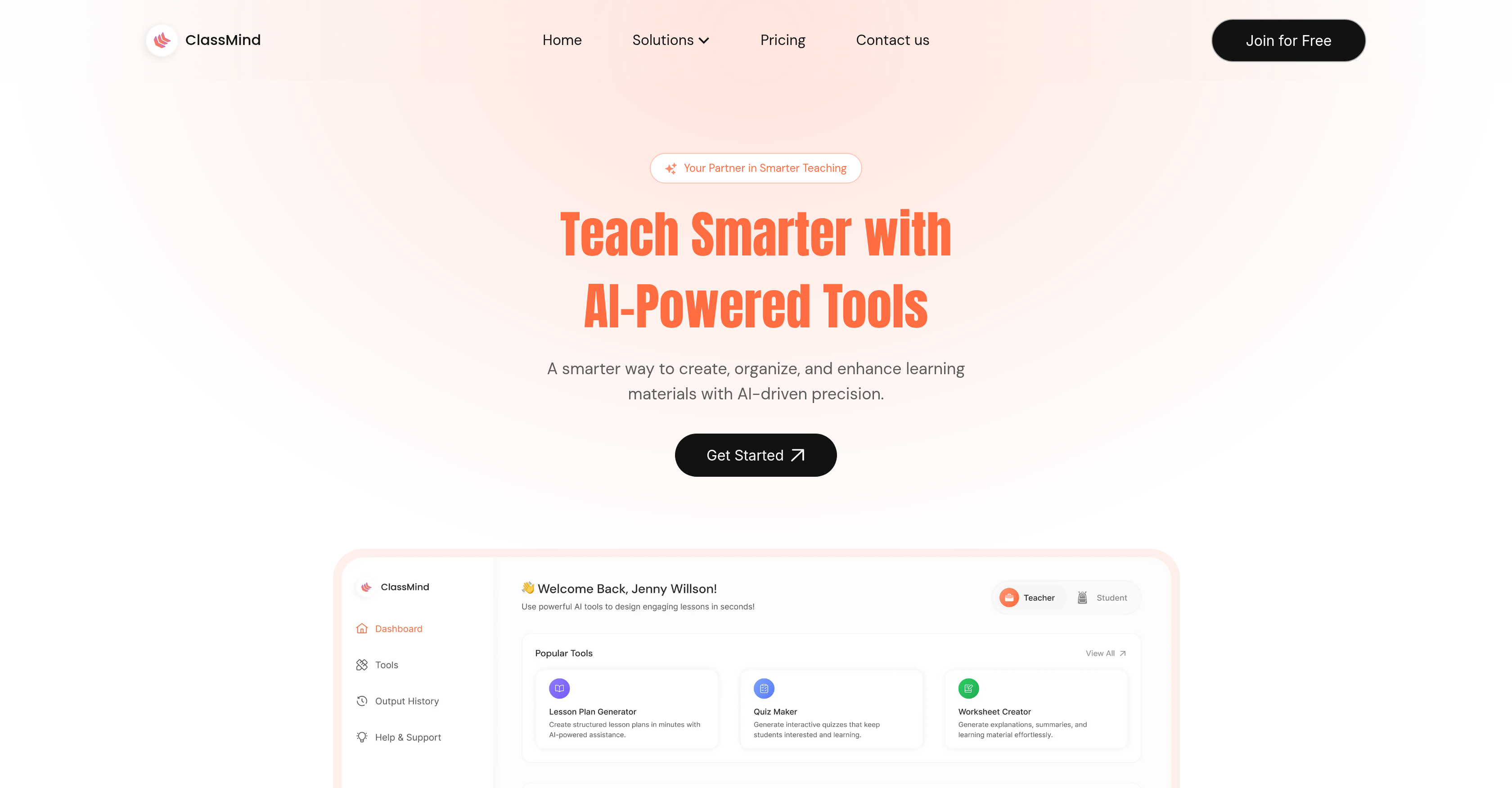 ClassMind - Screenshot showing the interface and features of this AI tool