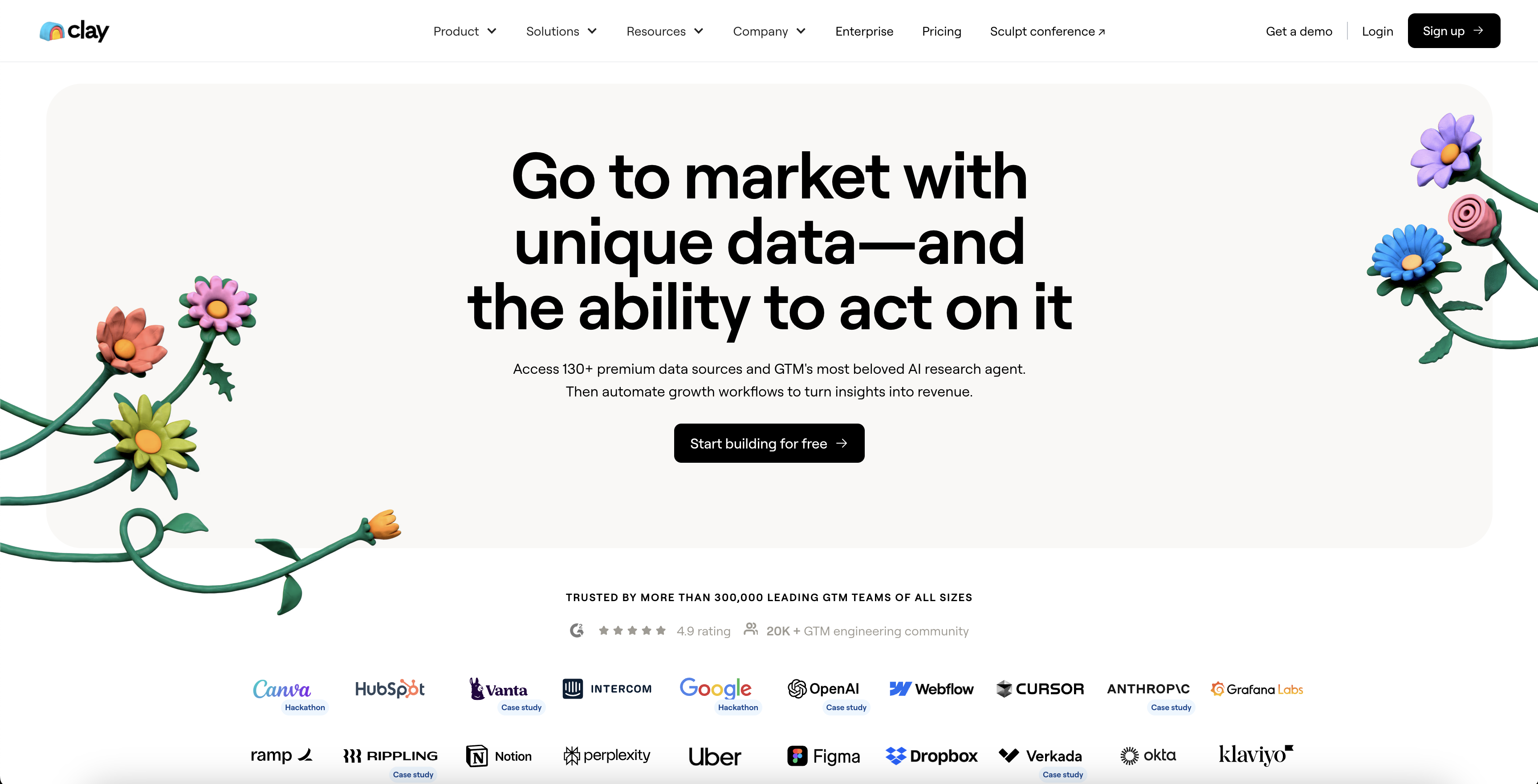 Clay - Screenshot showing the interface and features of this AI tool
