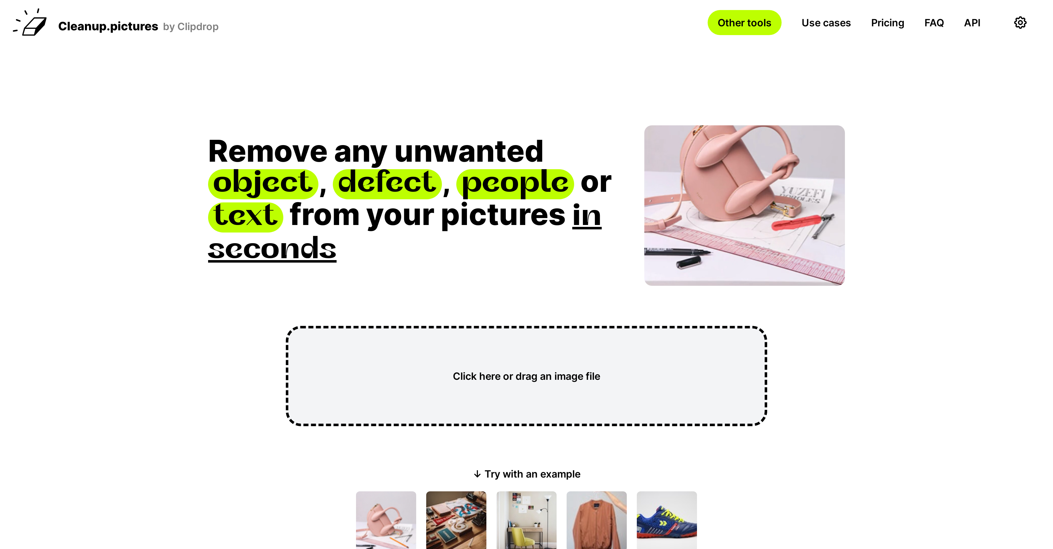 Cleanup pictures - Screenshot showing the interface and features of this AI tool