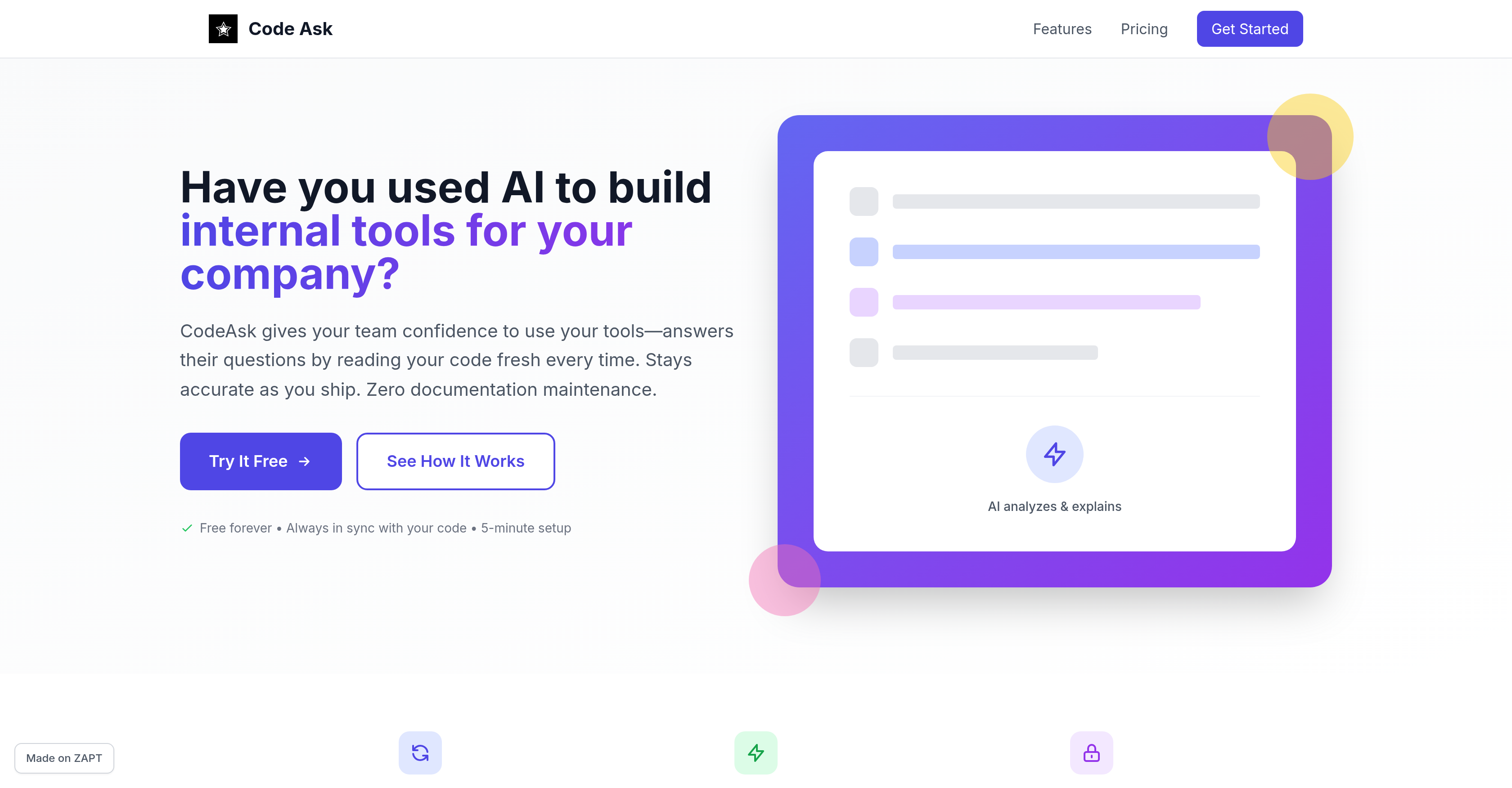 CodeAsk - Screenshot showing the interface and features of this AI tool