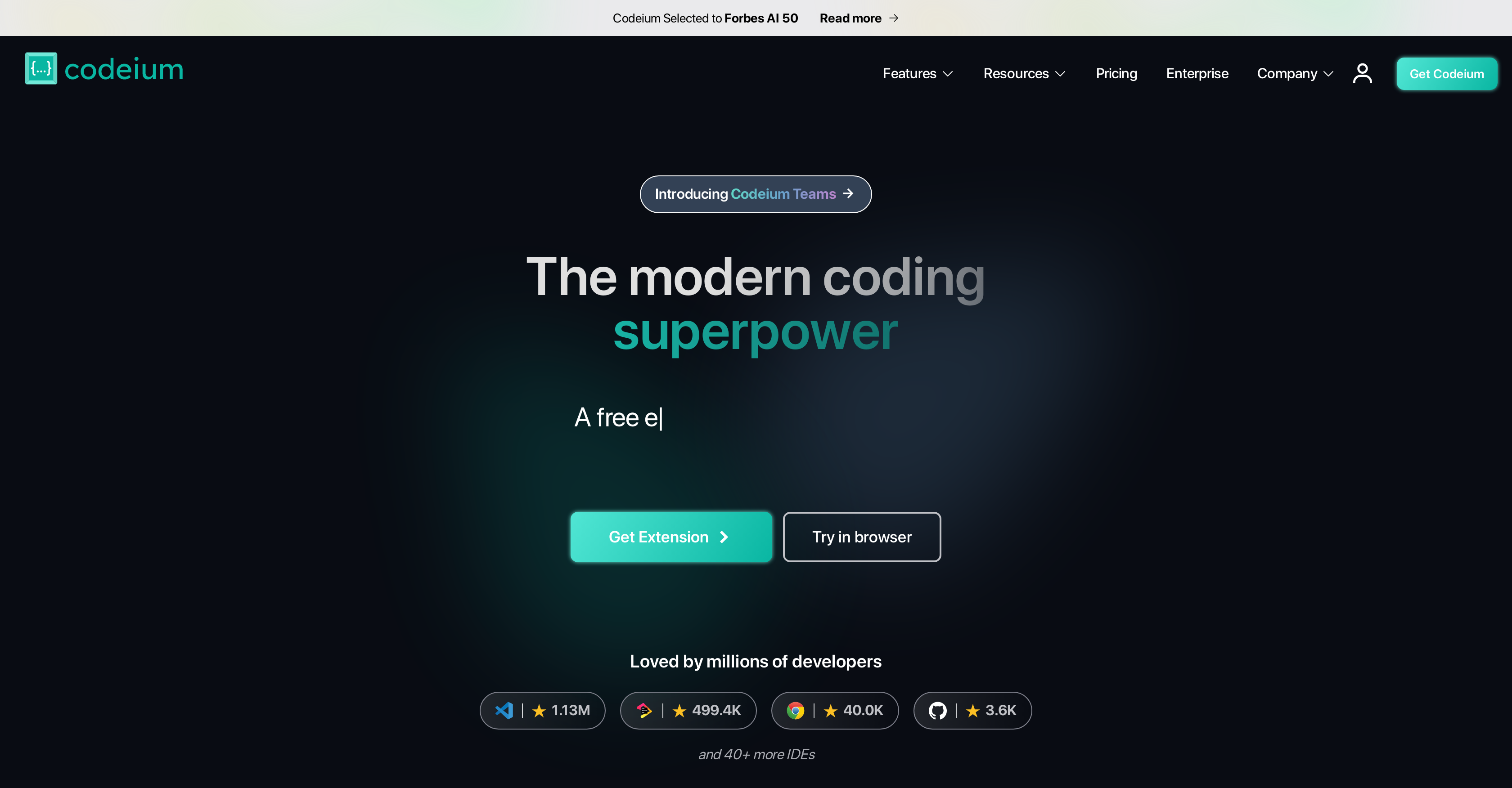 Codeium - Screenshot showing the interface and features of this AI tool