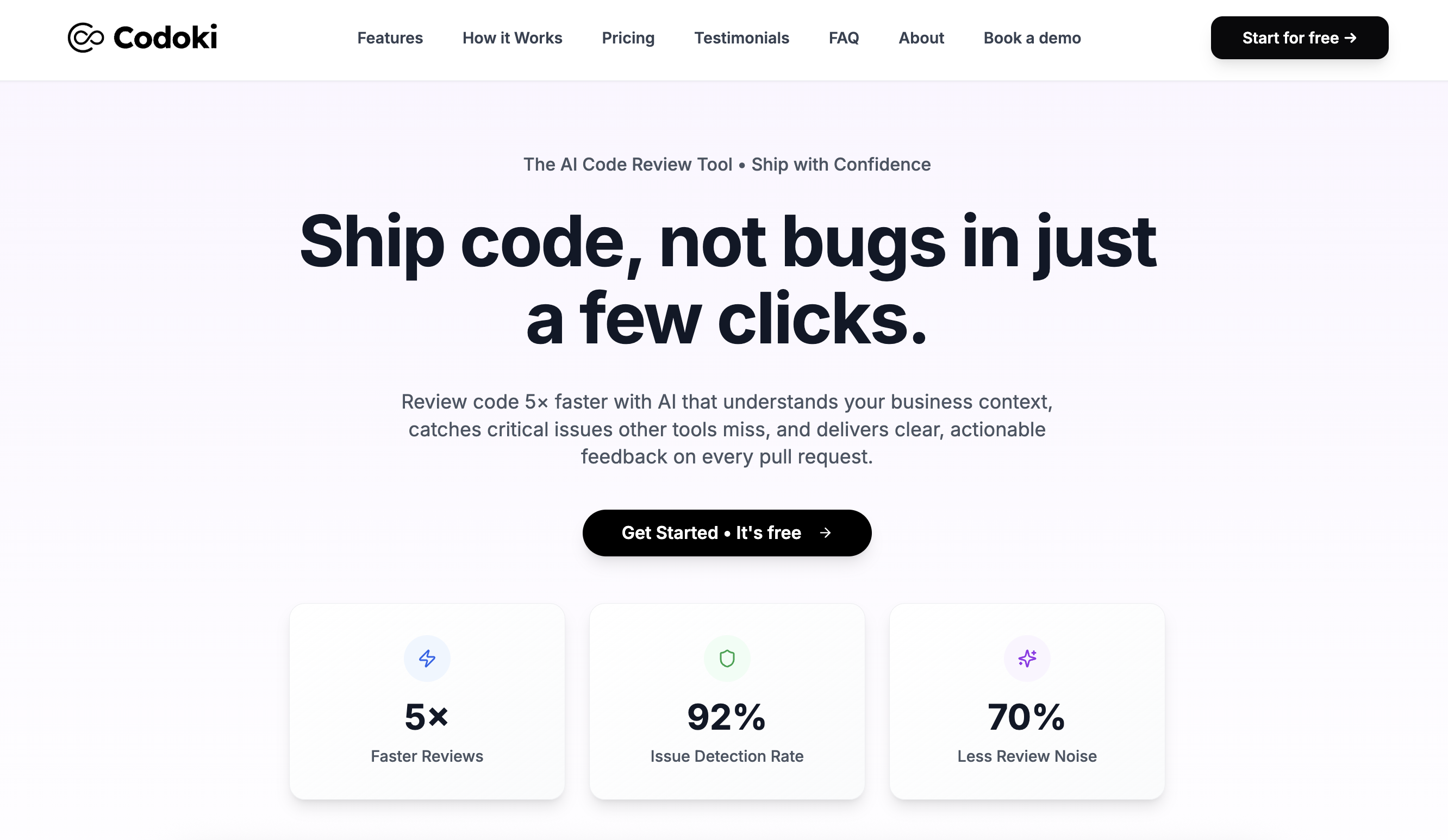 Codoki AI - Screenshot showing the interface and features of this AI tool