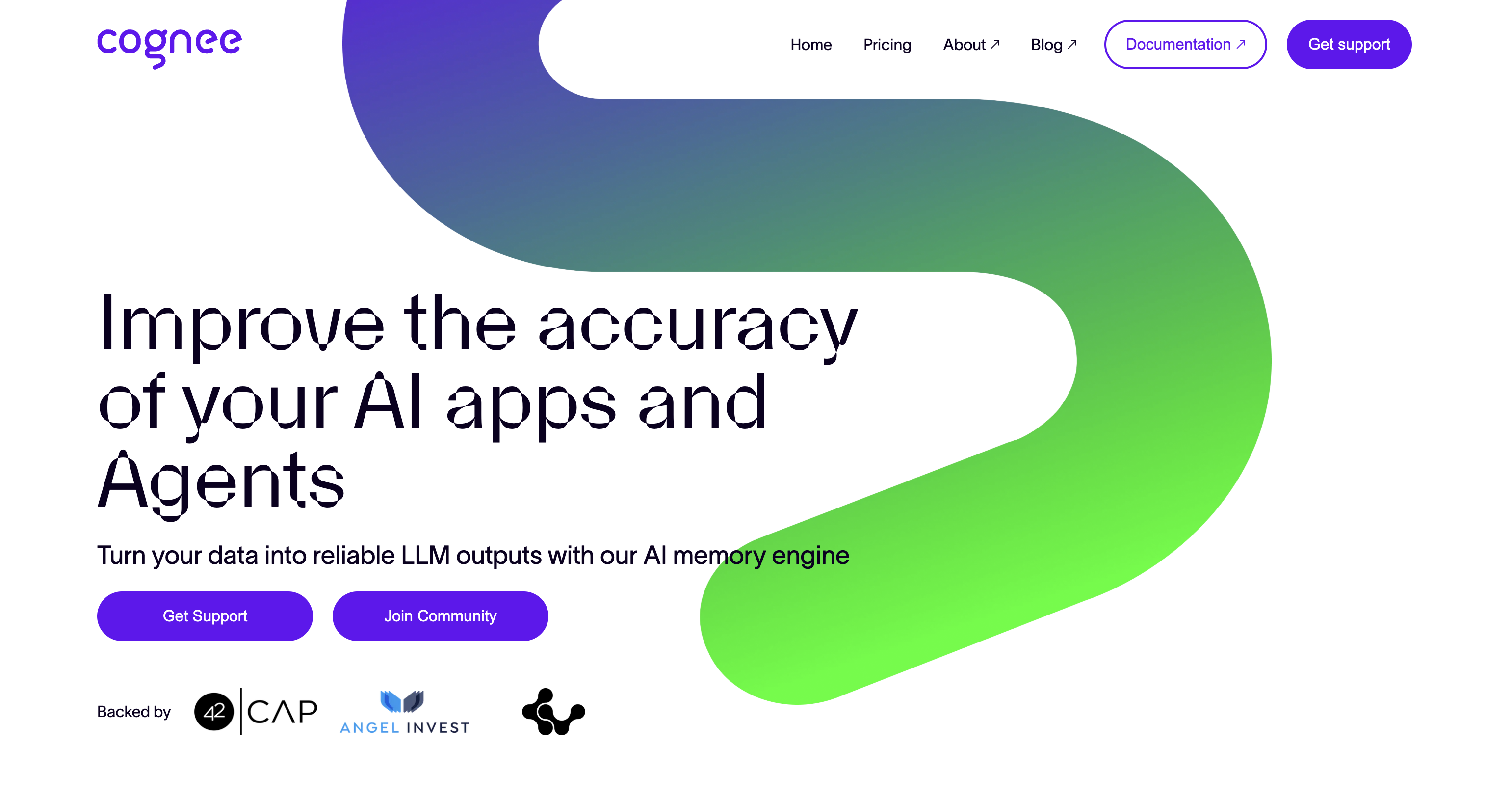 Cognee - Screenshot showing the interface and features of this AI tool