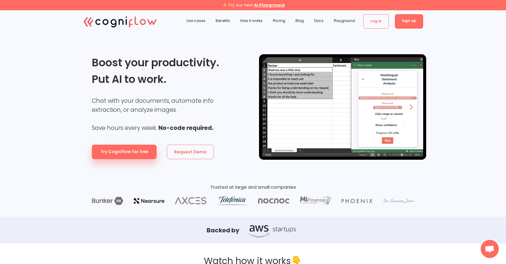 Cogniflow - Screenshot showing the interface and features of this AI tool
