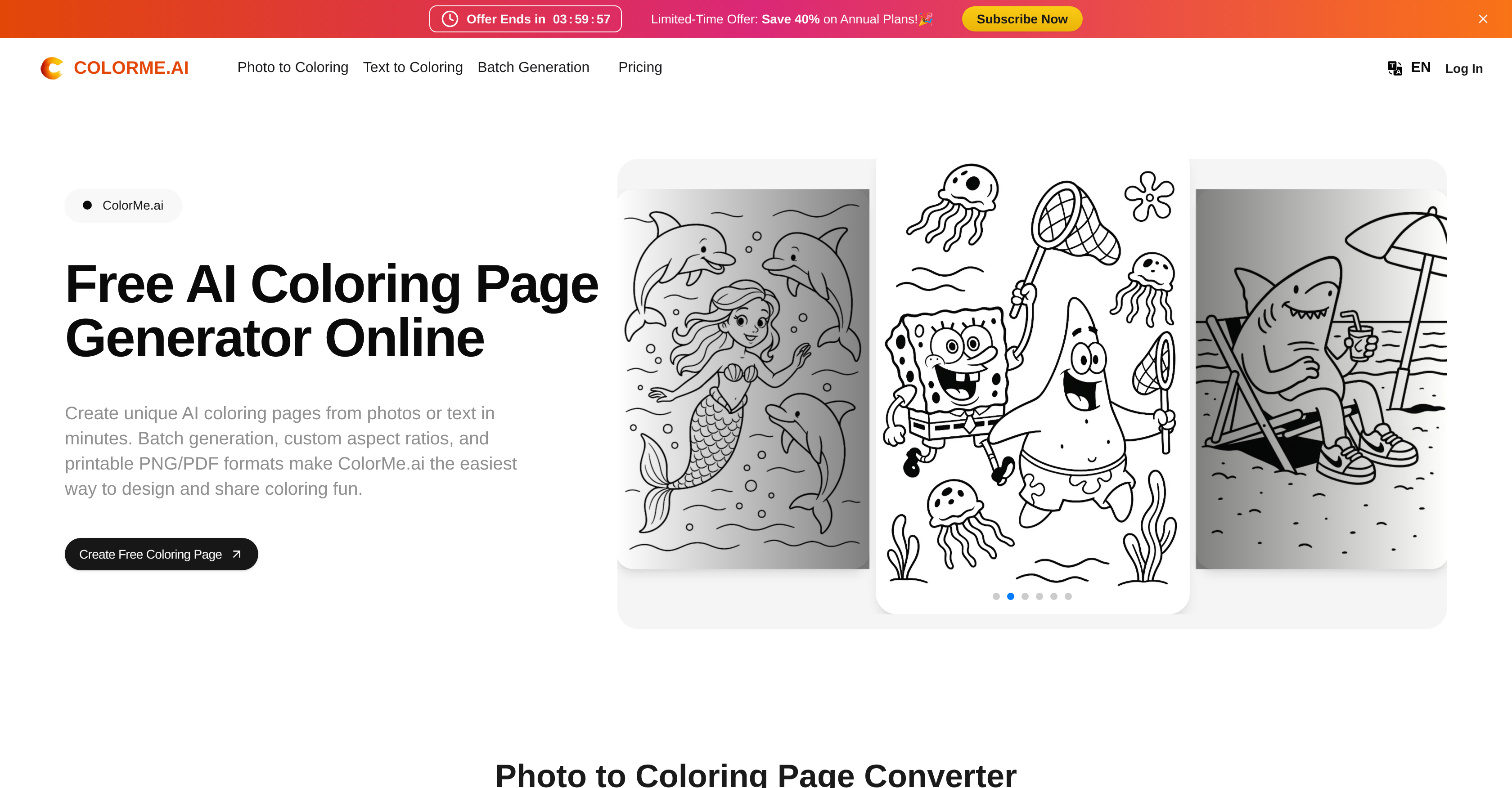 ColorMe.ai - Screenshot showing the interface and features of this AI tool