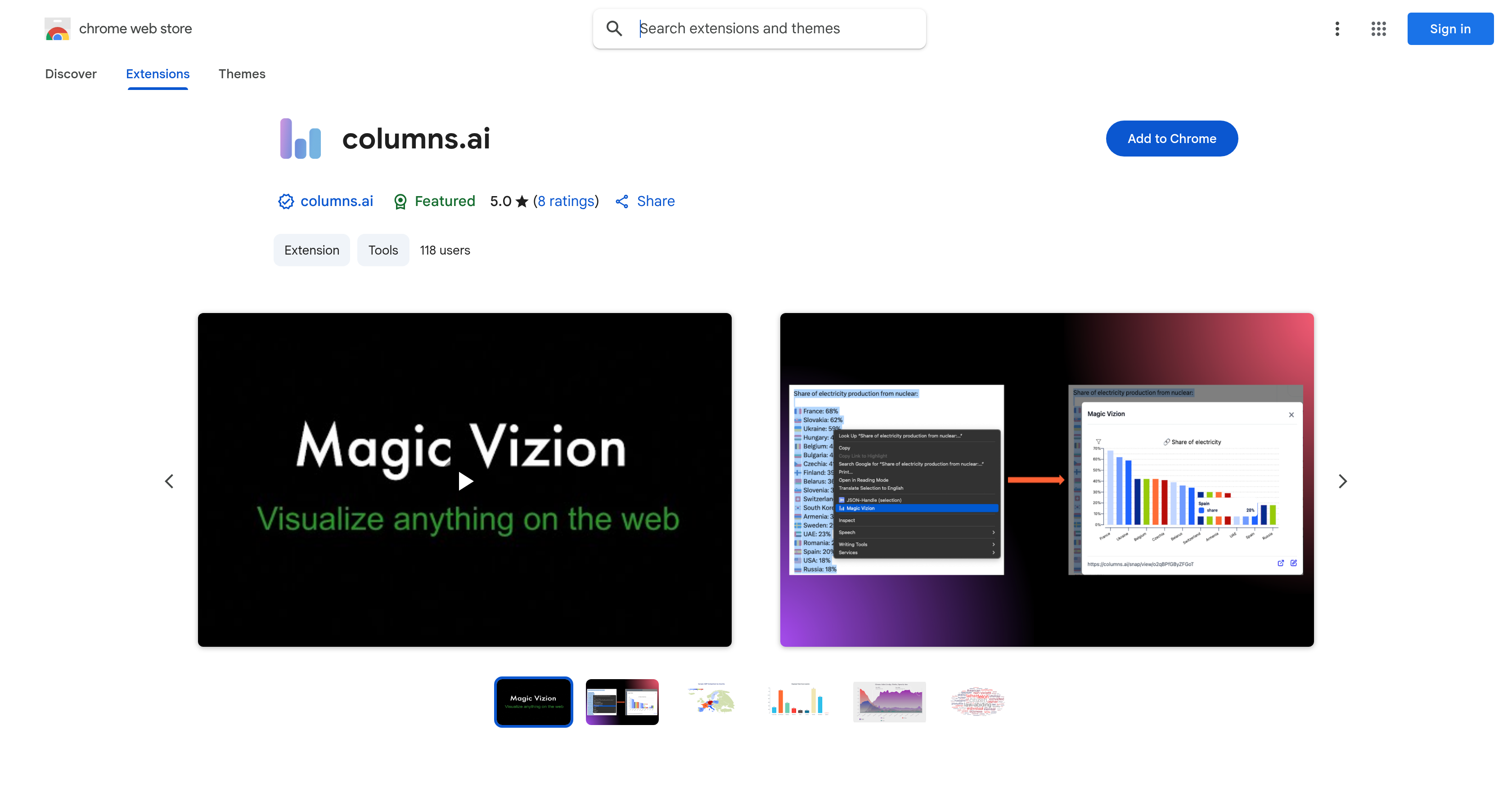 Columns.ai - Screenshot showing the interface and features of this AI tool
