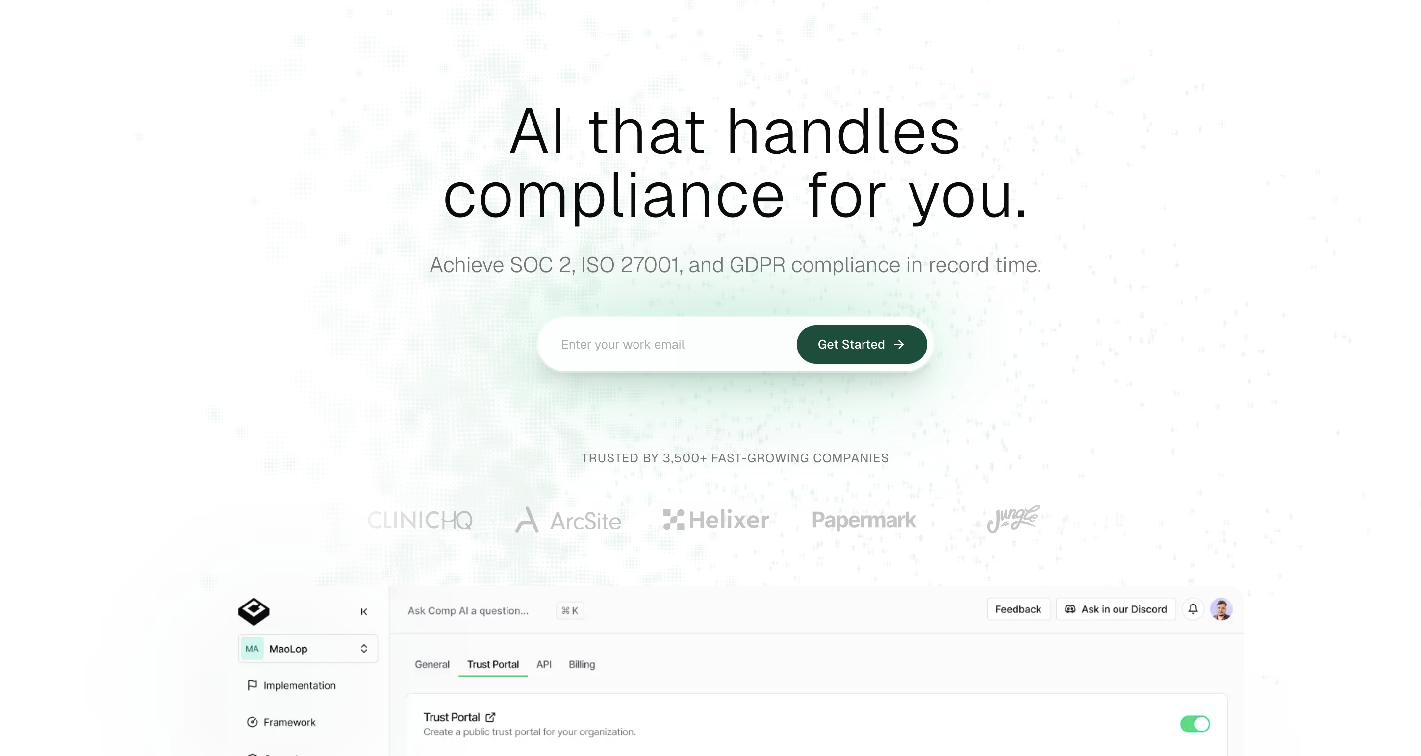 Comp AIv1.2 - Screenshot showing the interface and features of this AI tool
