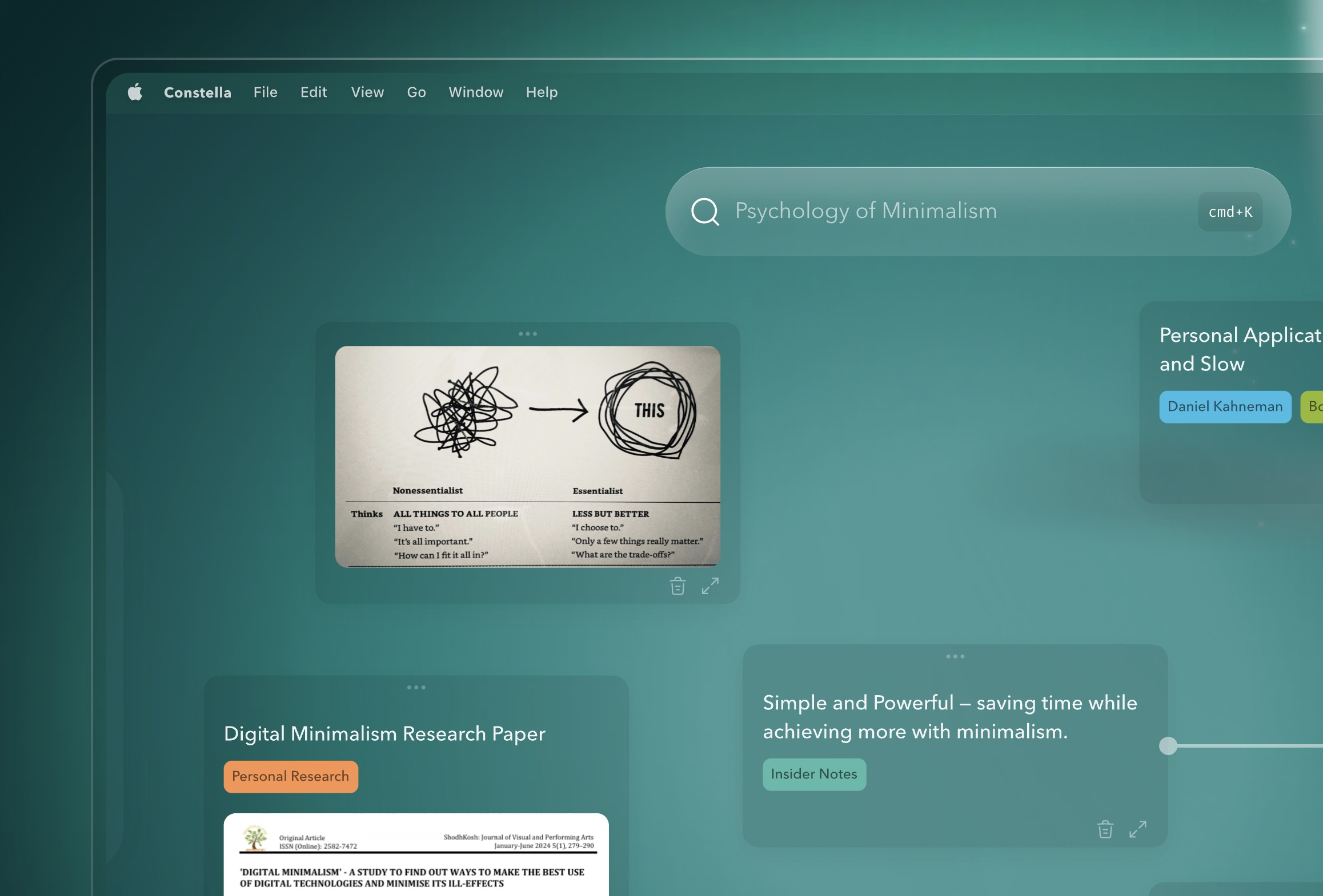 Constellav1.1.0 - Screenshot showing the interface and features of this AI tool