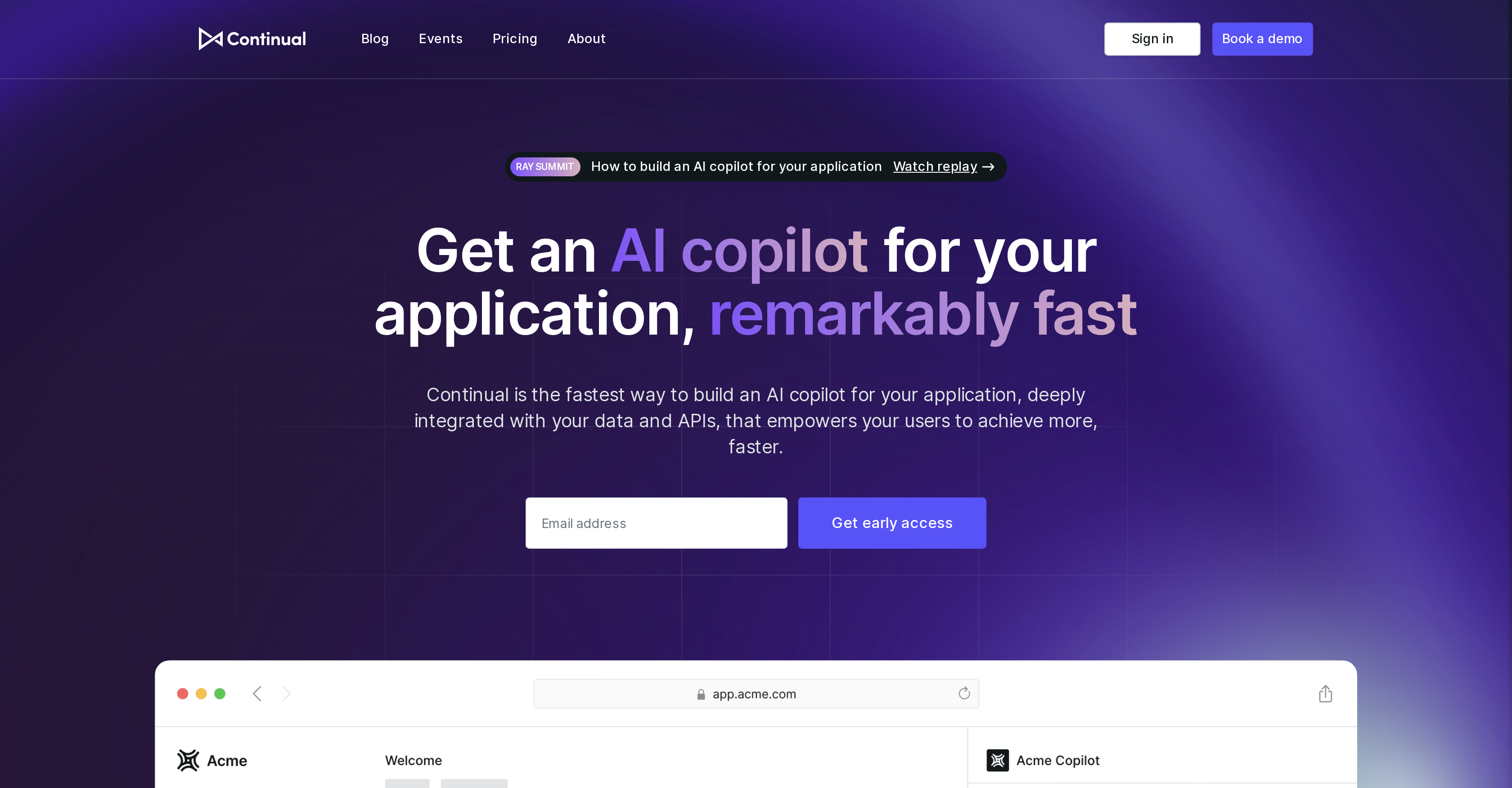 Continual - Screenshot showing the interface and features of this AI tool