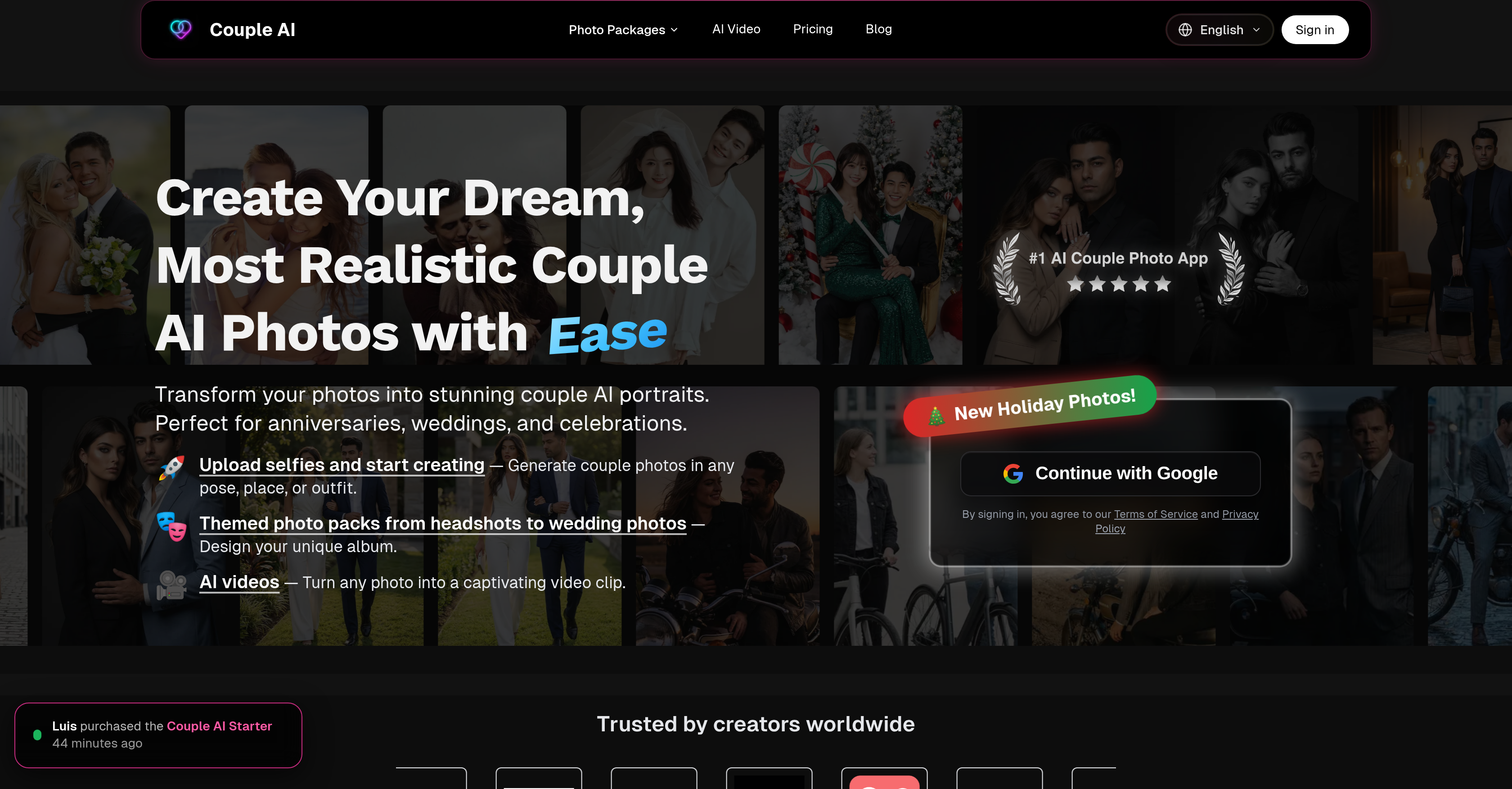 Couple AI - Screenshot showing the interface and features of this AI tool