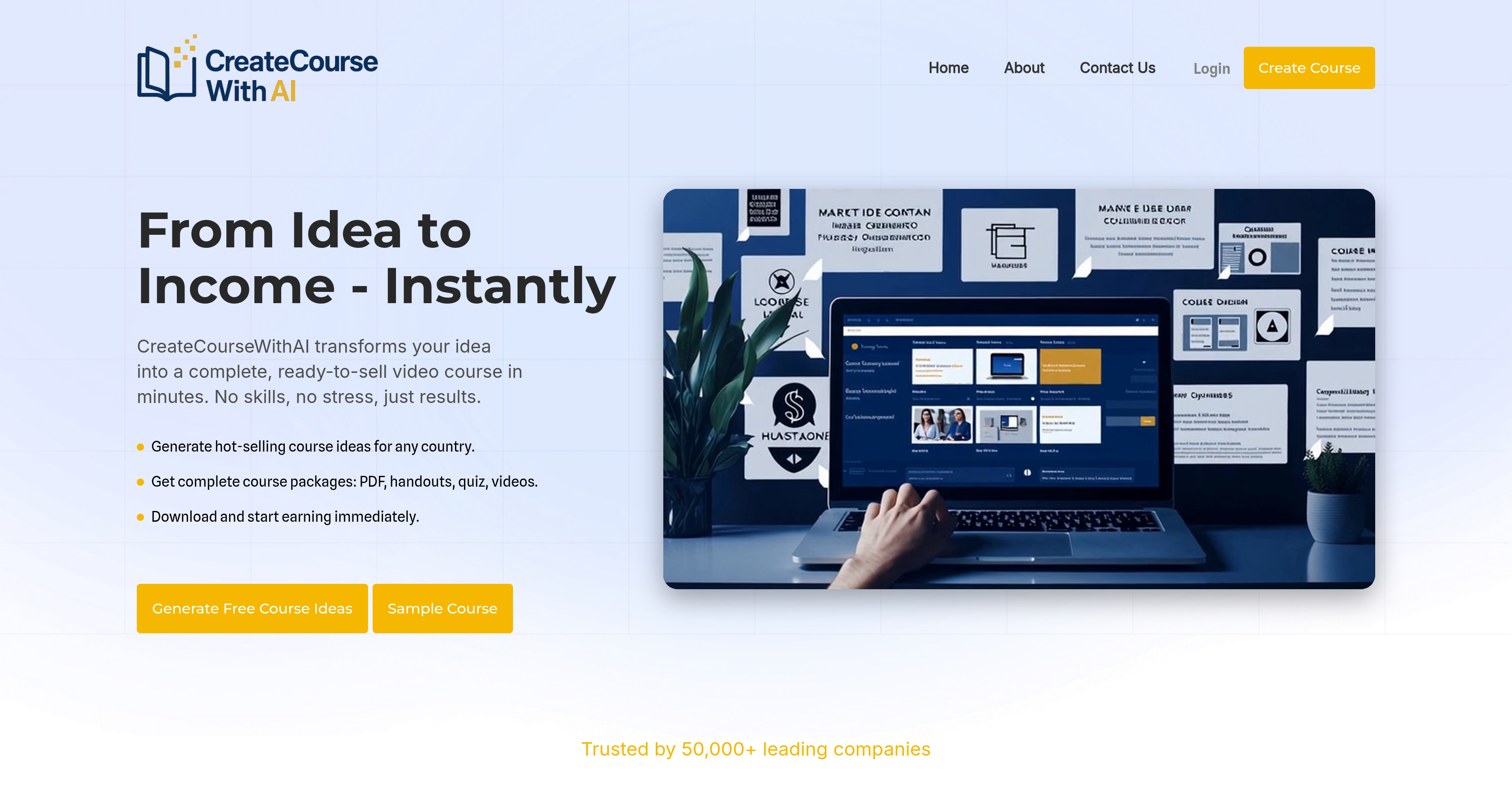 CreateCourseWithAI - Screenshot showing the interface and features of this AI tool