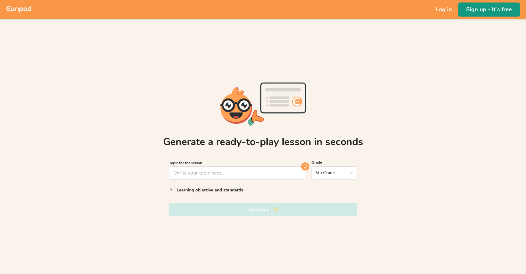 Curipod - Screenshot showing the interface and features of this AI tool