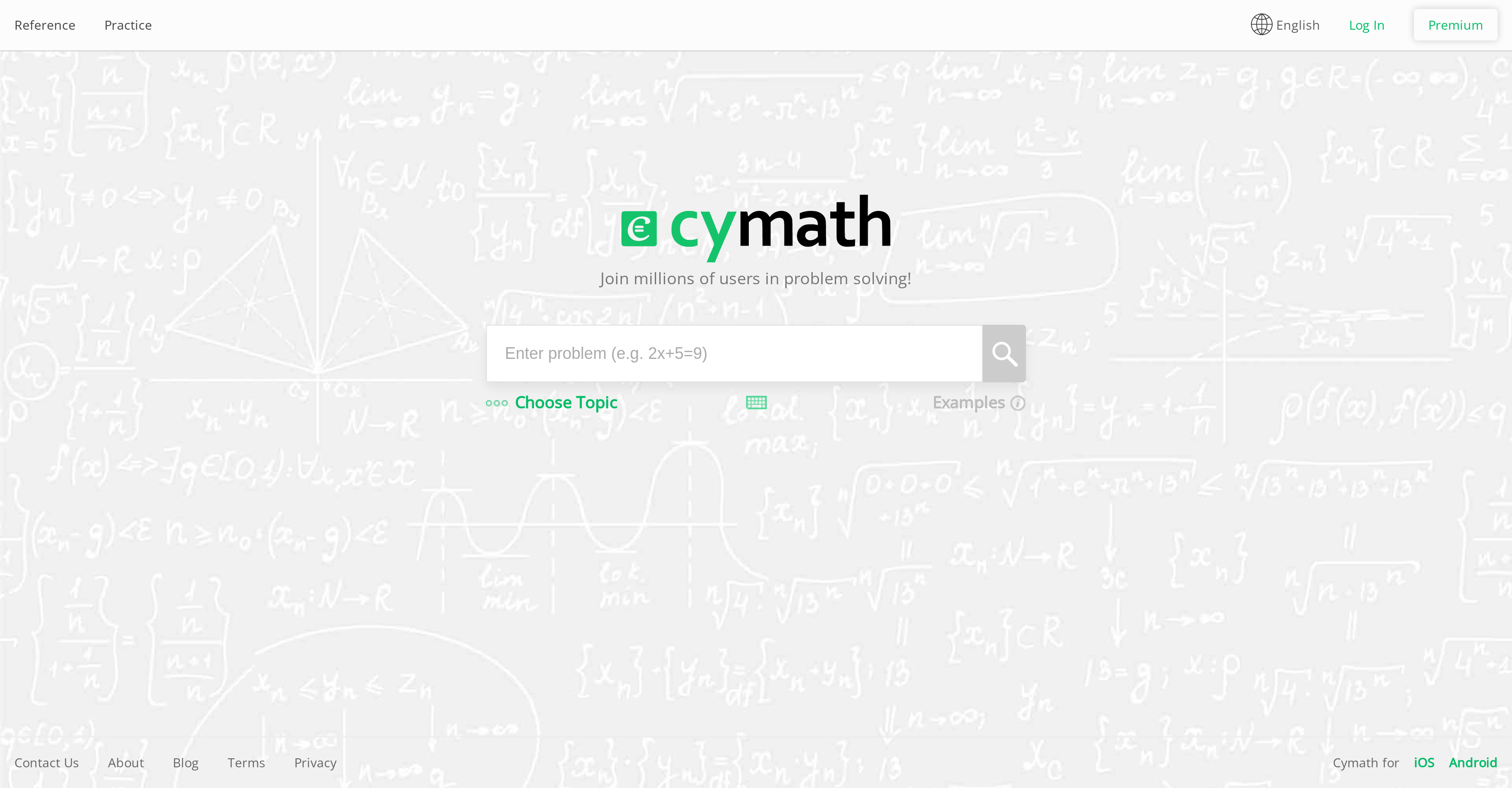 Cymath - Screenshot showing the interface and features of this AI tool