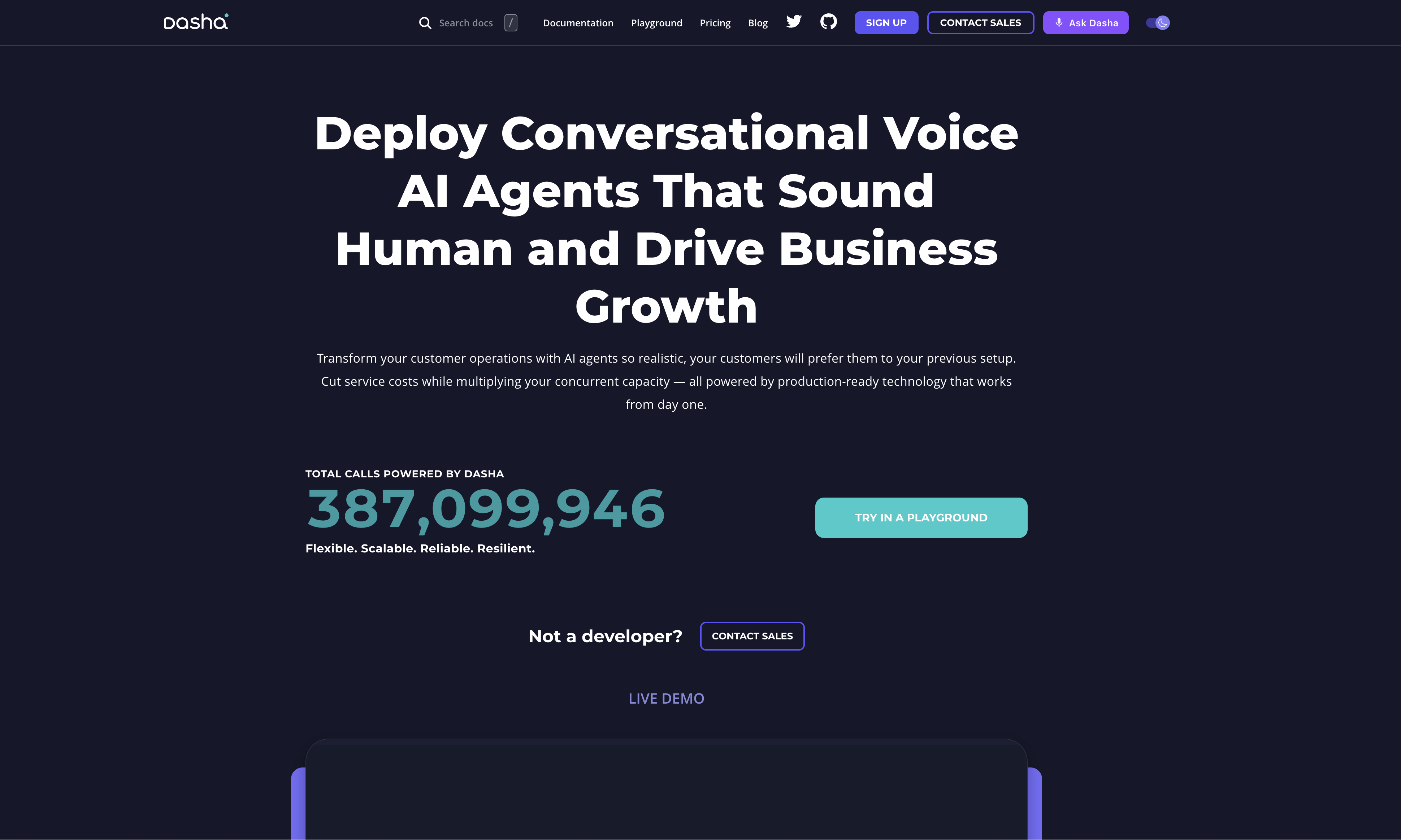 Dasha - Screenshot showing the interface and features of this AI tool