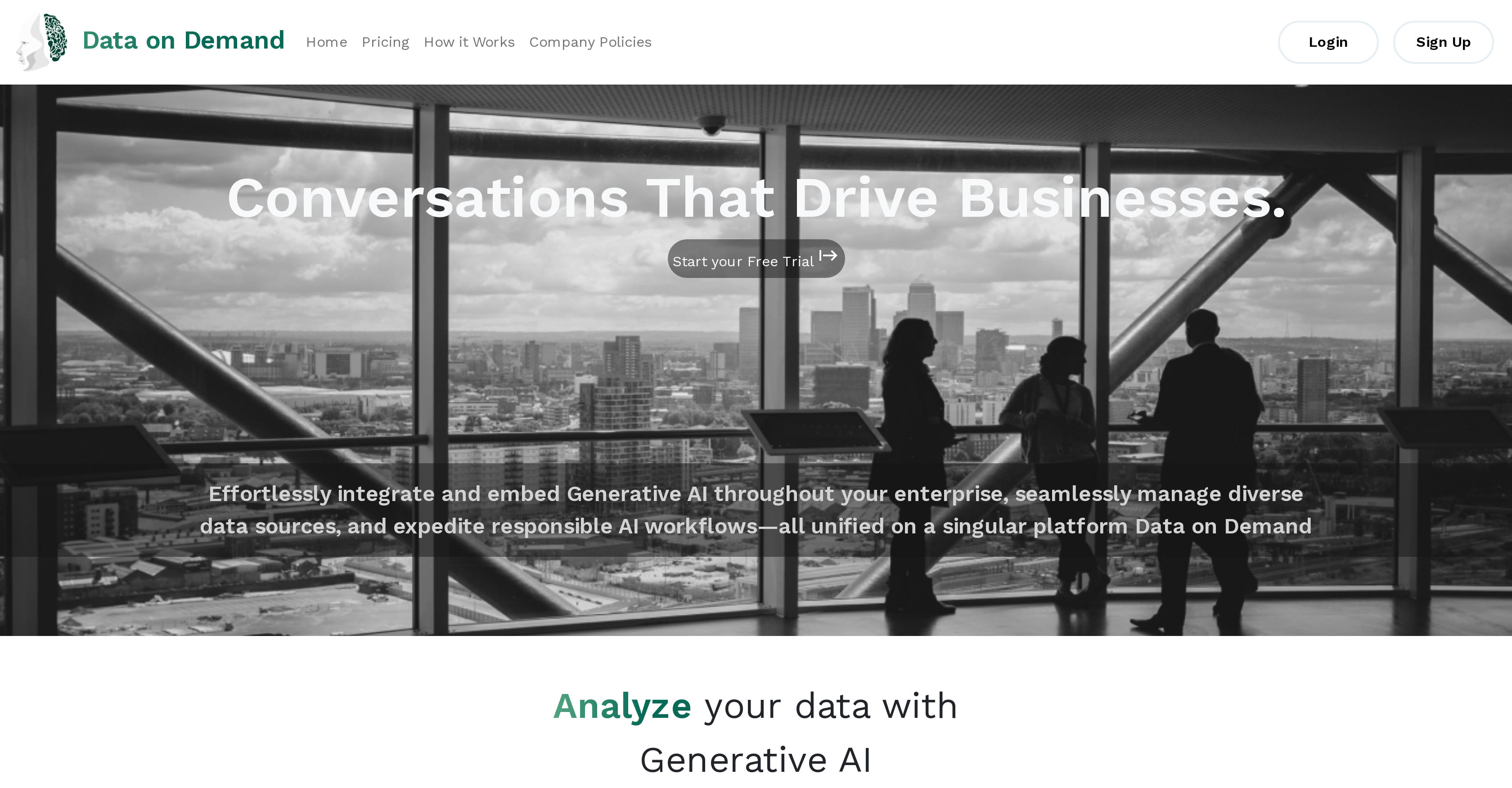 Data on Demand - Screenshot showing the interface and features of this AI tool