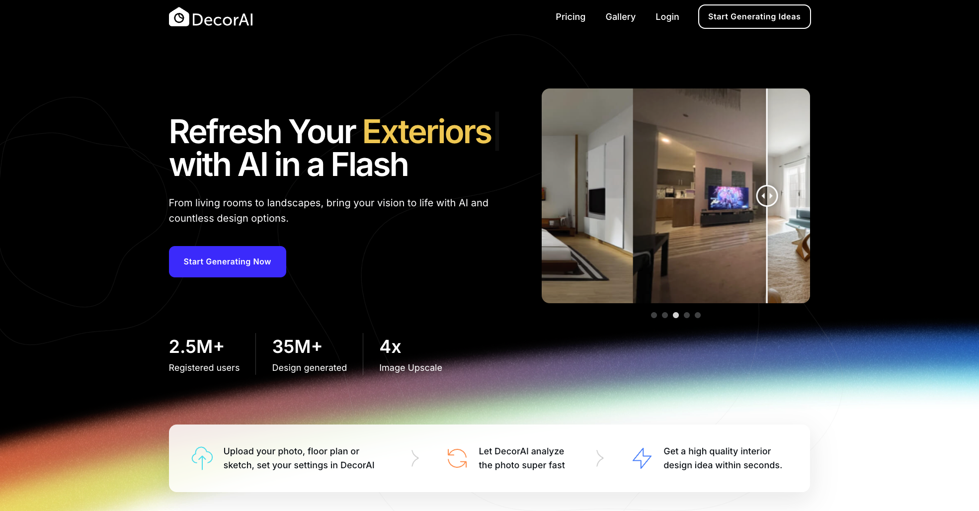 DecorAI - Screenshot showing the interface and features of this AI tool