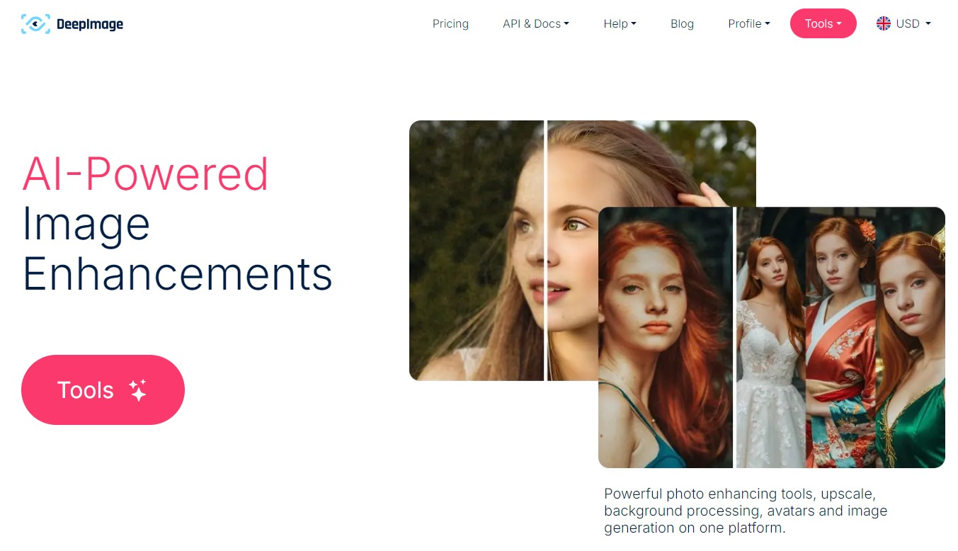 Deep Image - Screenshot showing the interface and features of this AI tool