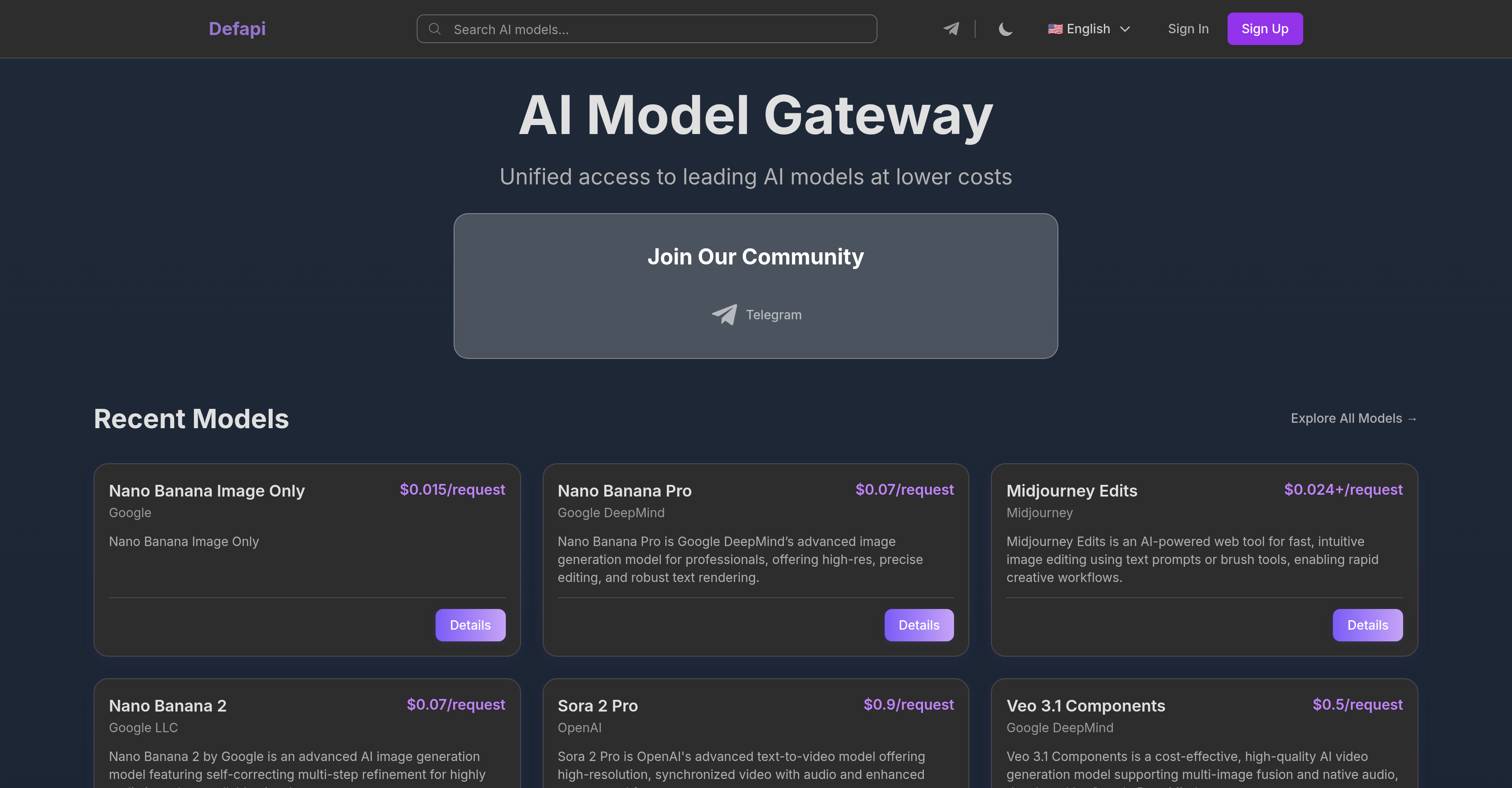 Defapi - Screenshot showing the interface and features of this AI tool