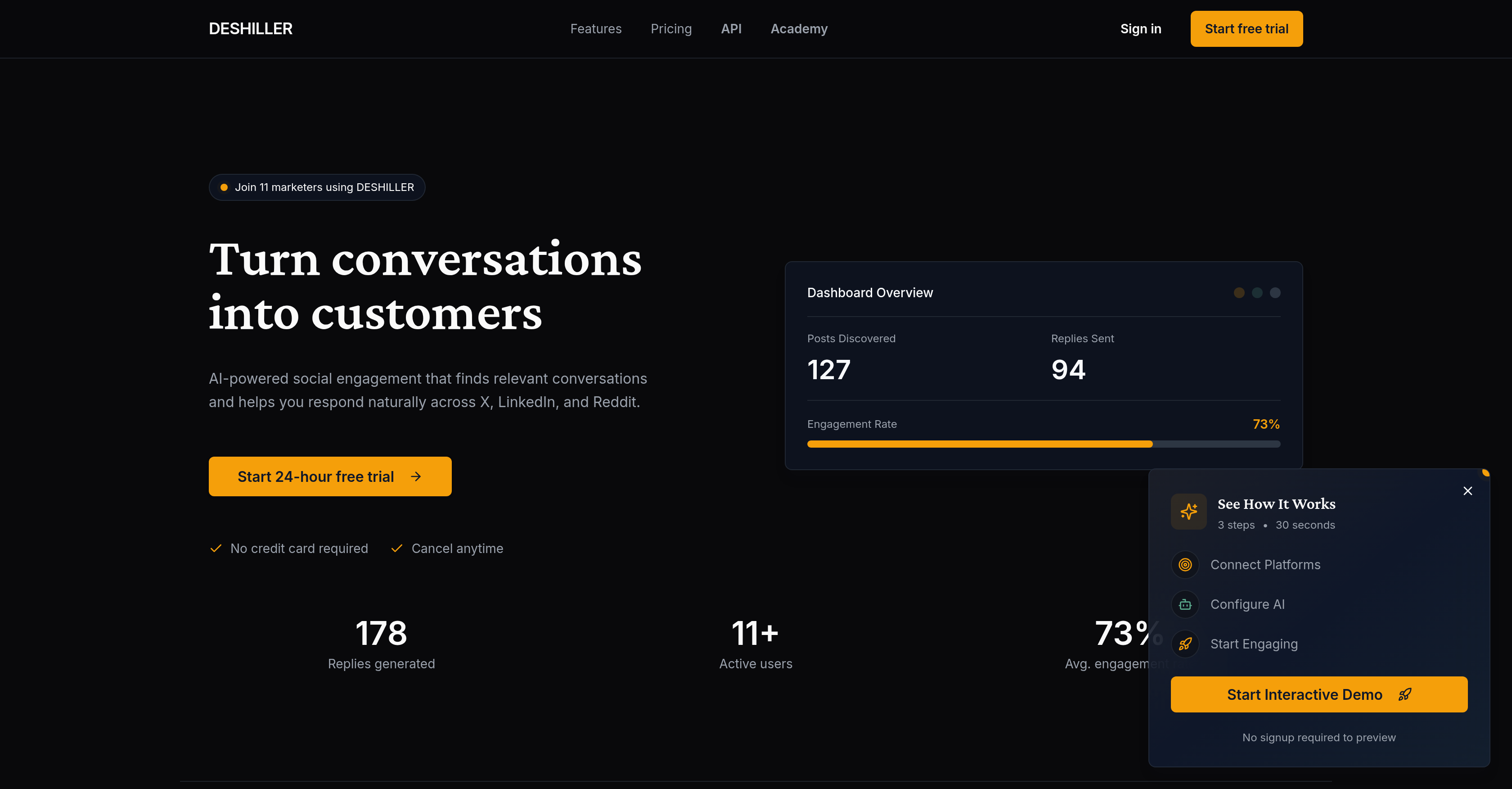 Deshiller - Screenshot showing the interface and features of this AI tool