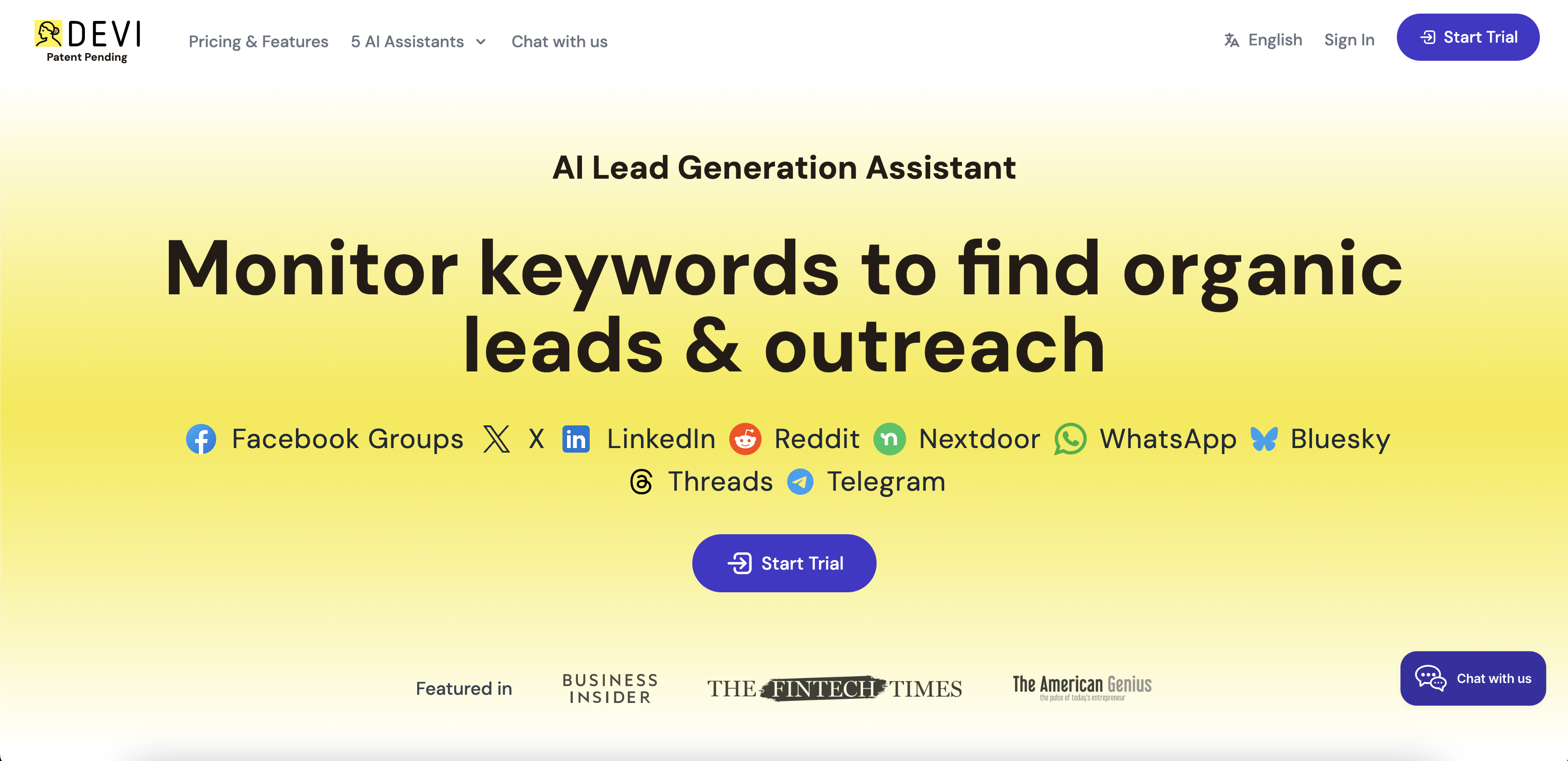 Devi - Screenshot showing the interface and features of this AI tool