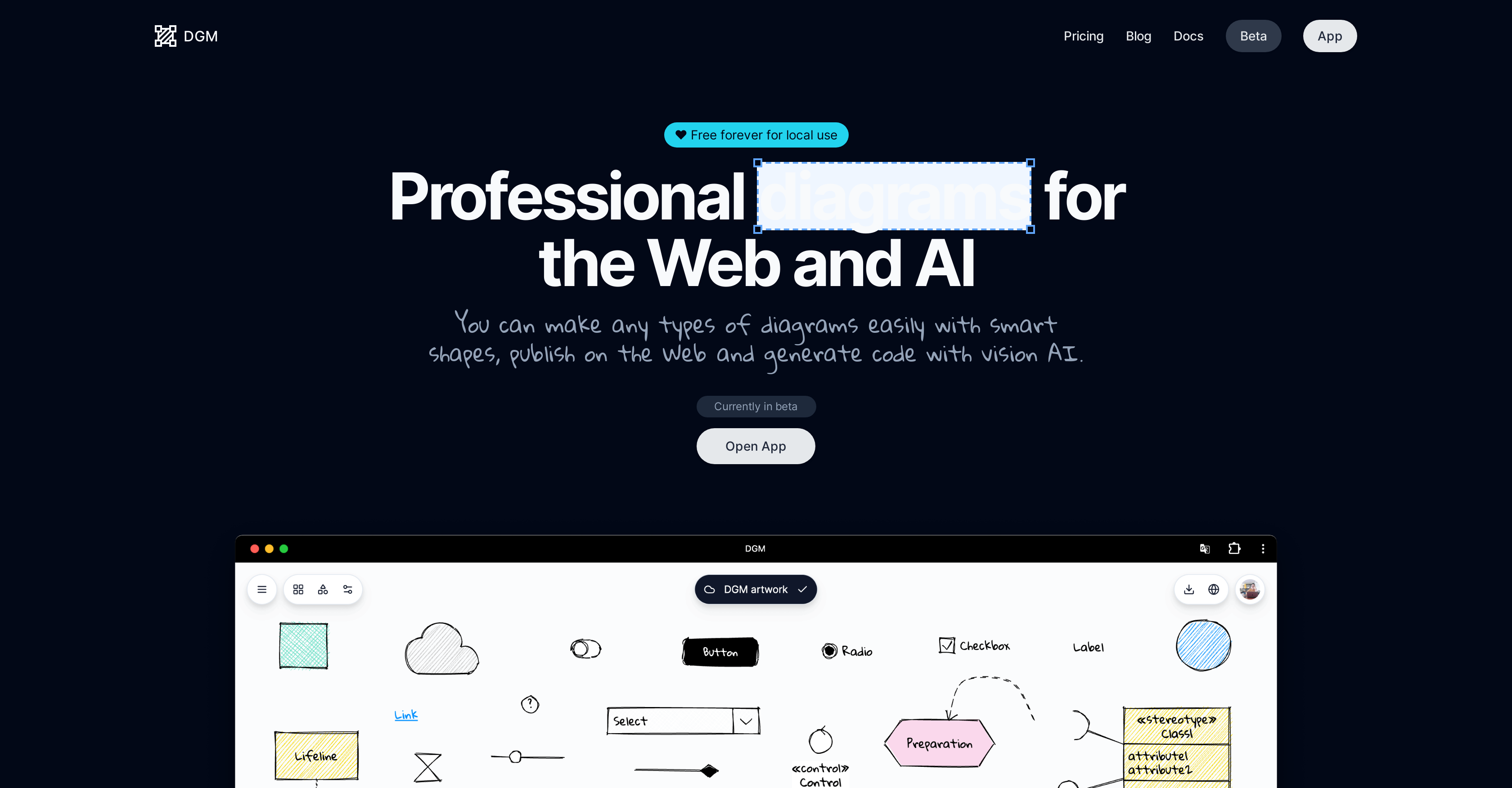 DGM - Screenshot showing the interface and features of this AI tool