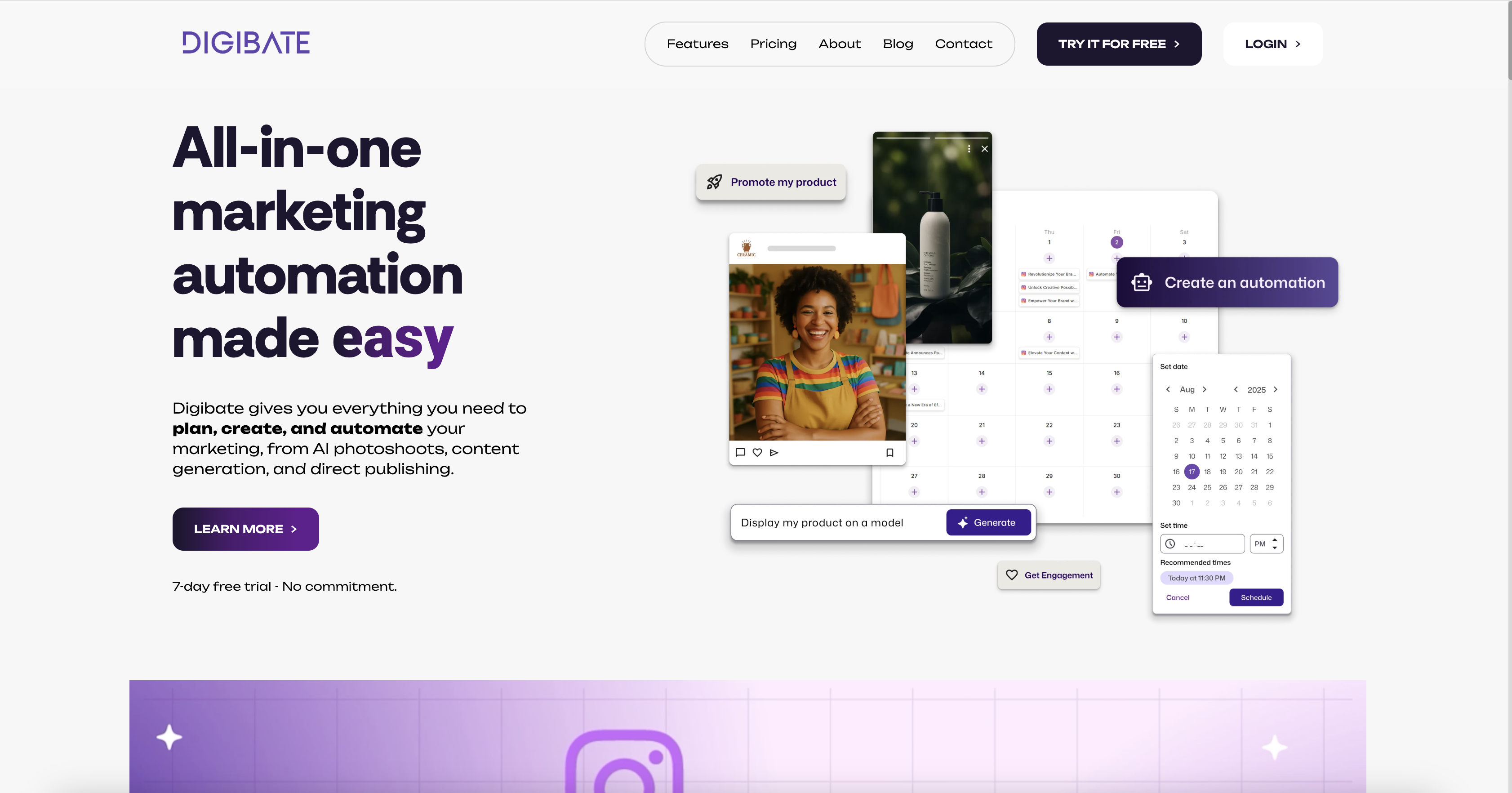 Digibate - Screenshot showing the interface and features of this AI tool