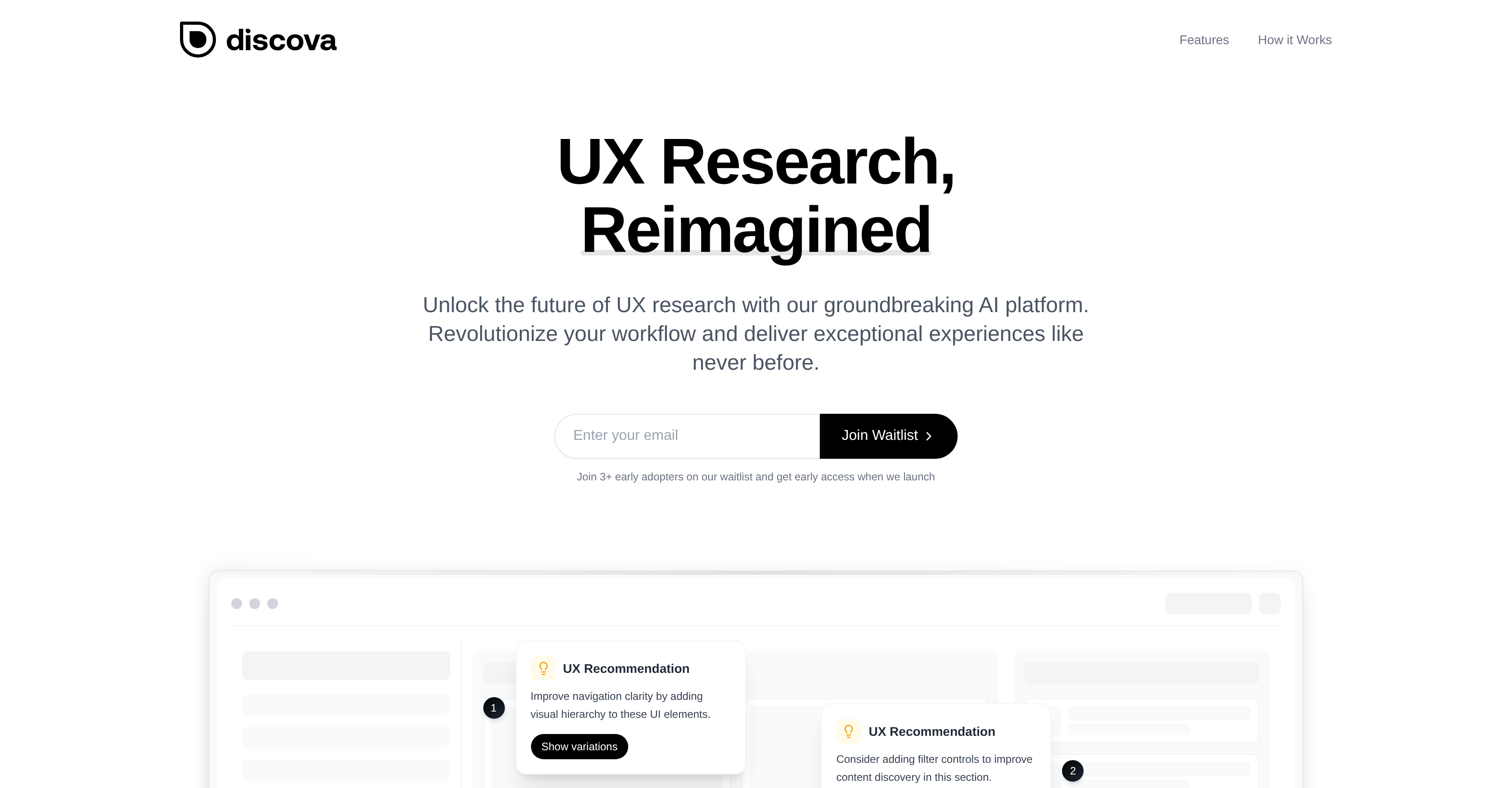 Discova AI - Screenshot showing the interface and features of this AI tool