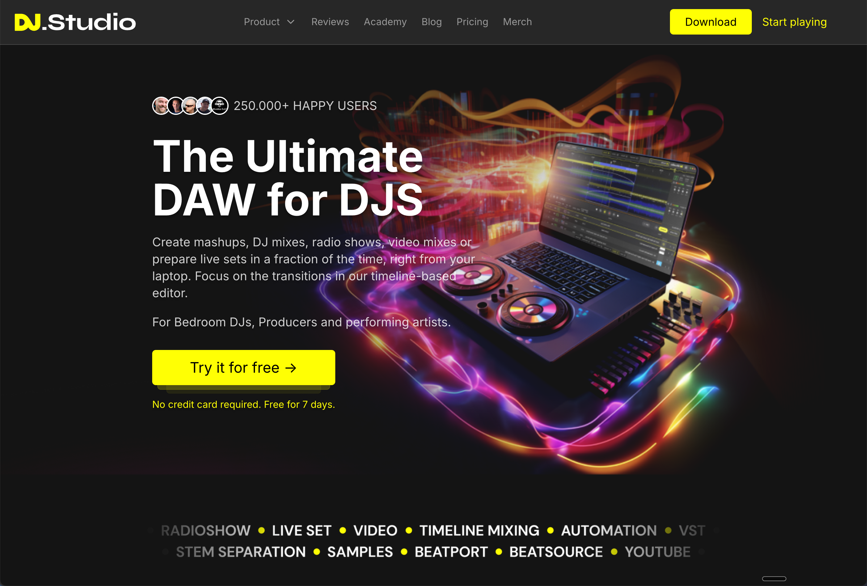 DJ.Studio - Screenshot showing the interface and features of this AI tool