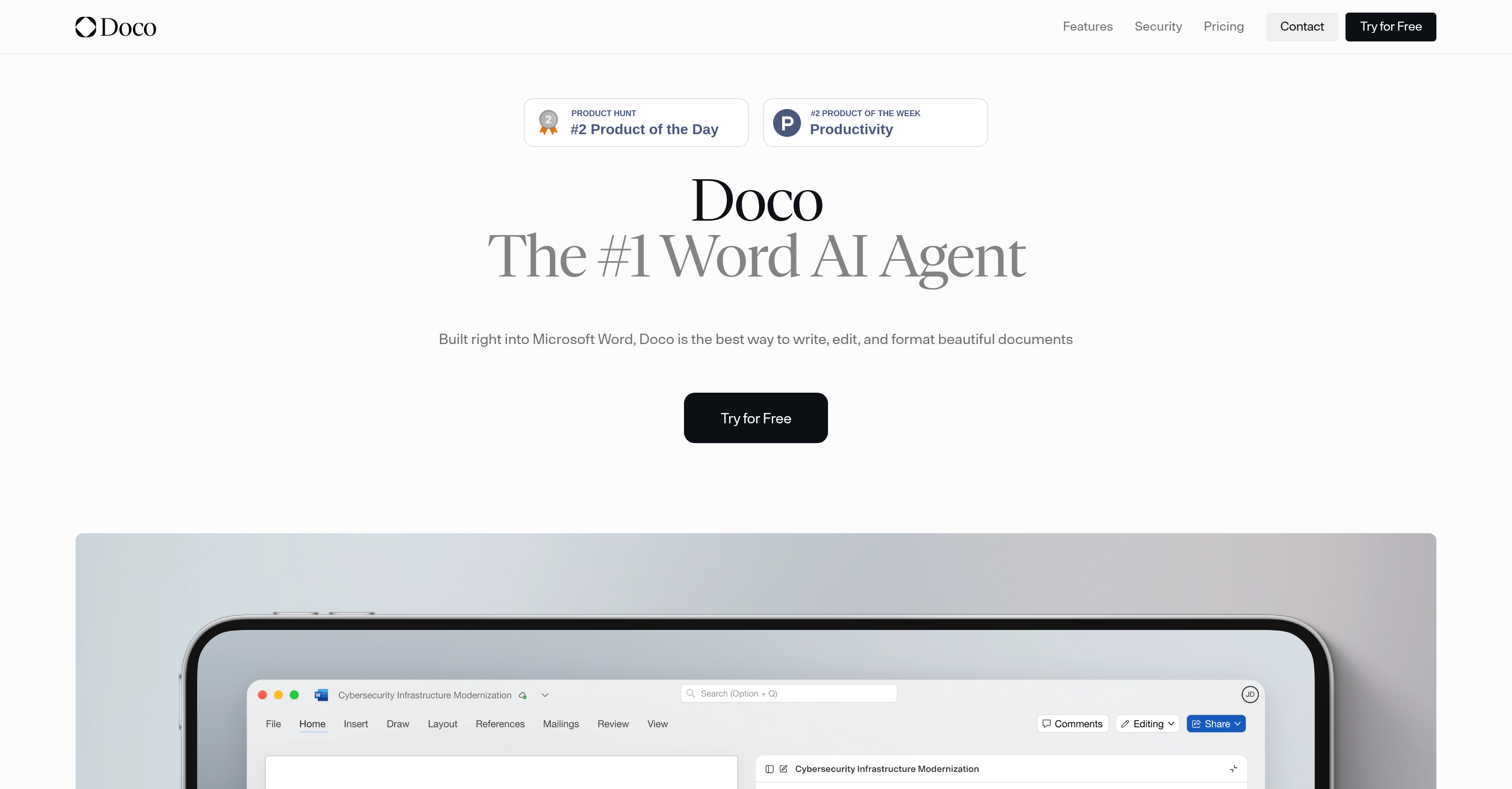 Doco - Screenshot showing the interface and features of this AI tool