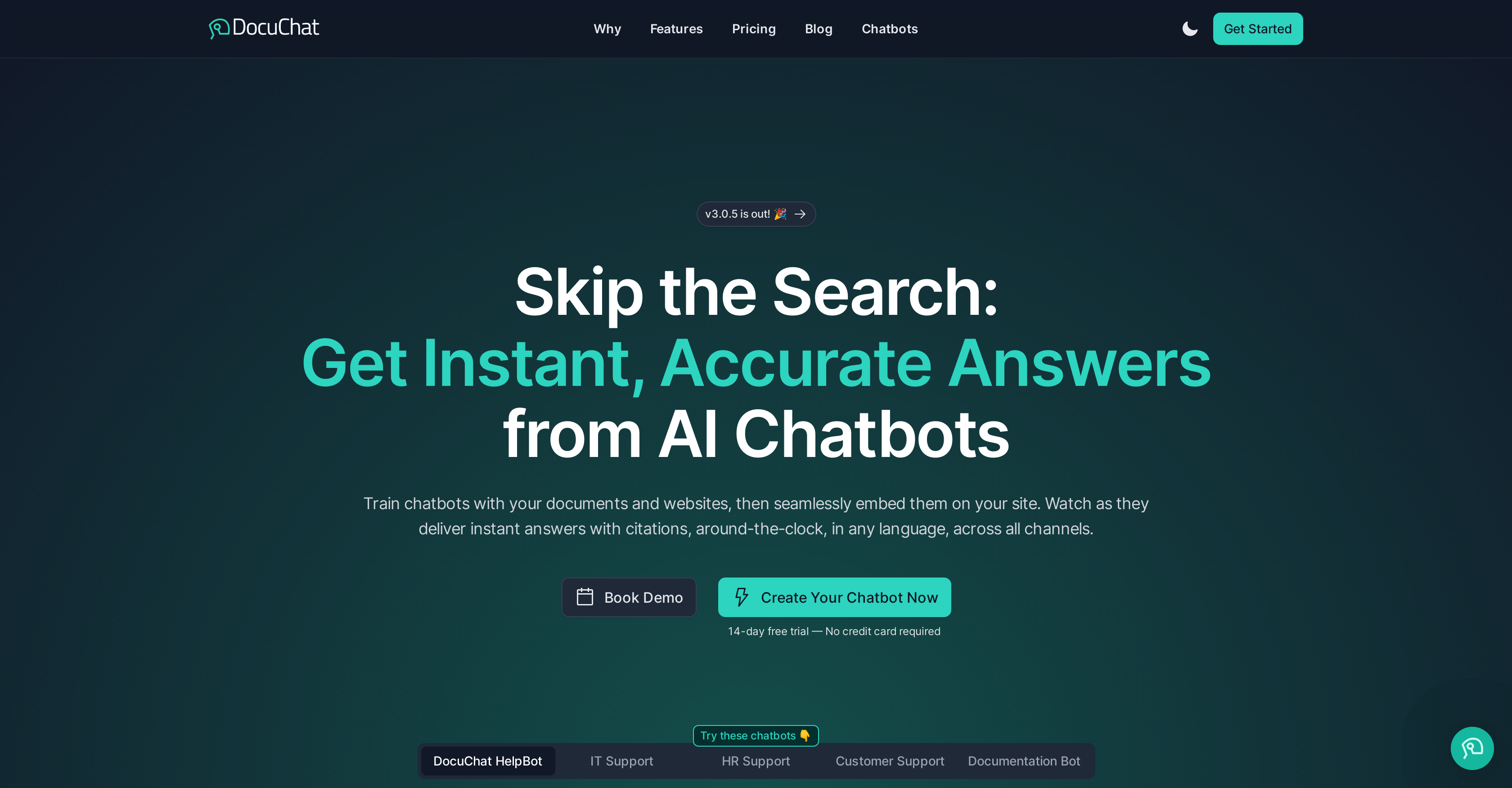Docuchat - Screenshot showing the interface and features of this AI tool