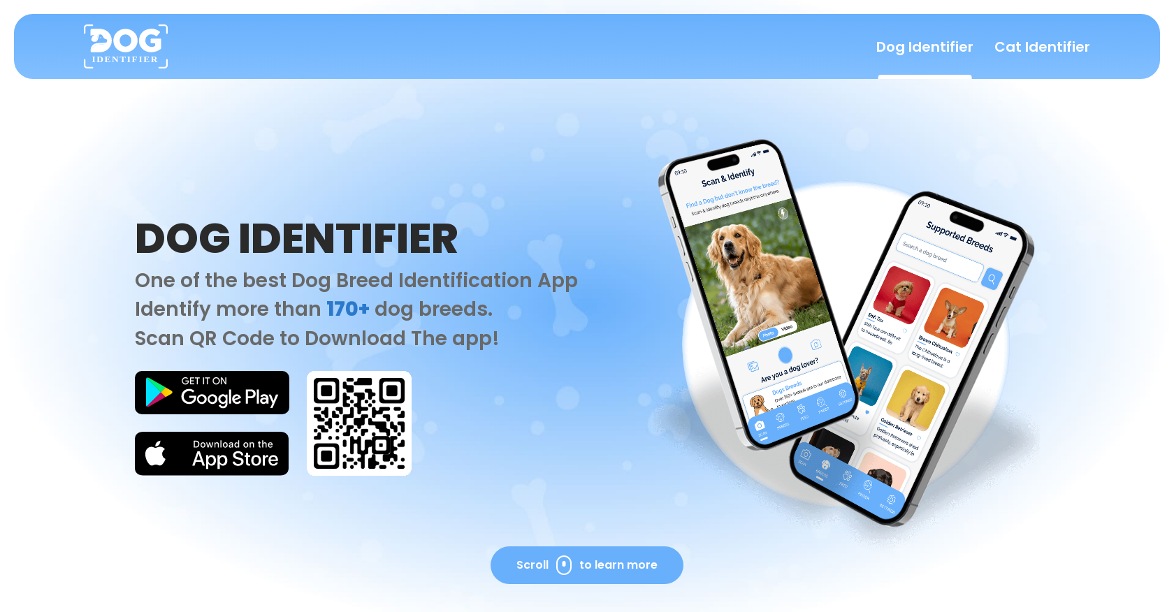 Dog Identifer - Screenshot showing the interface and features of this AI tool