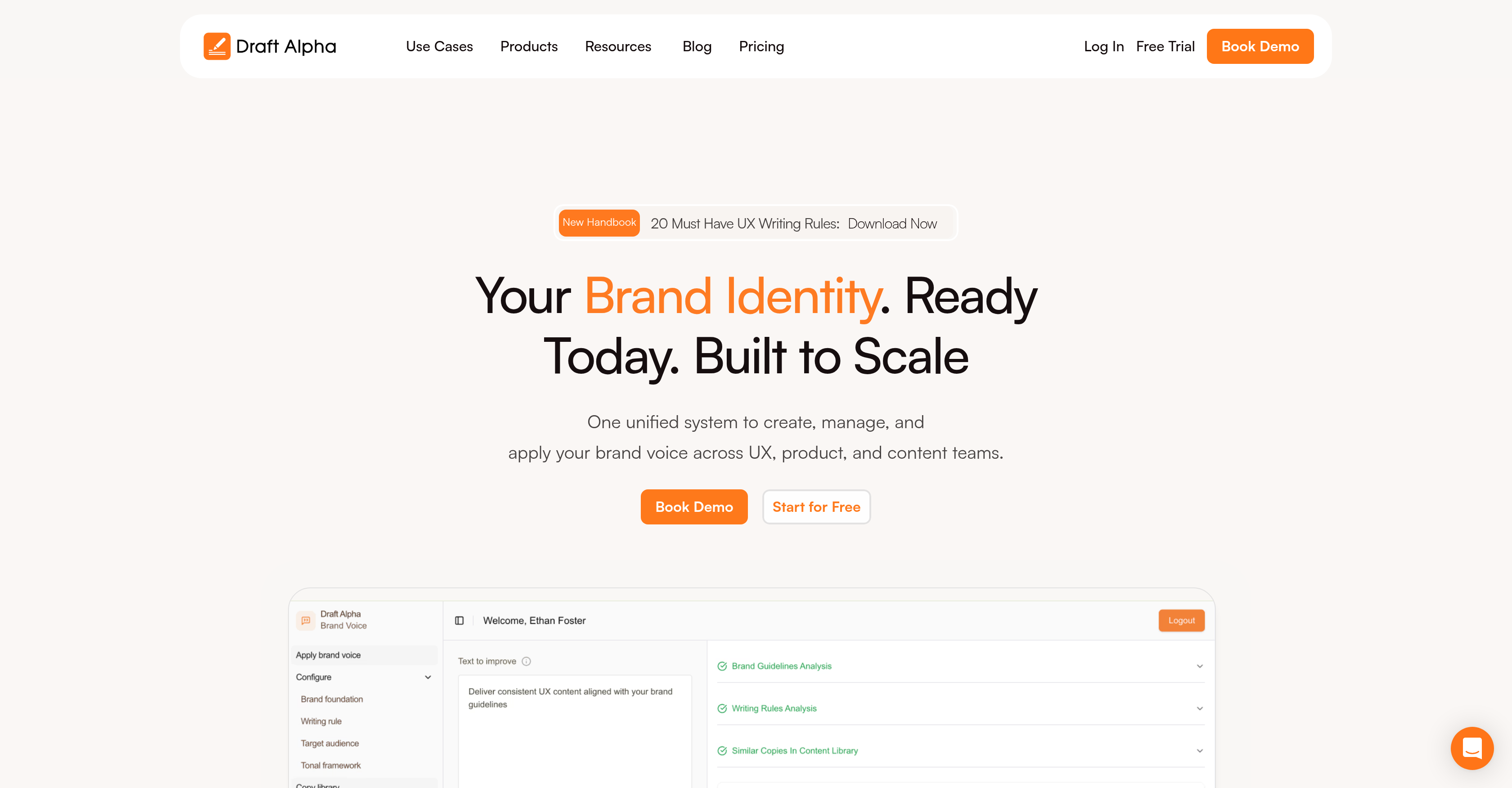 Draft Alpha - Screenshot showing the interface and features of this AI tool
