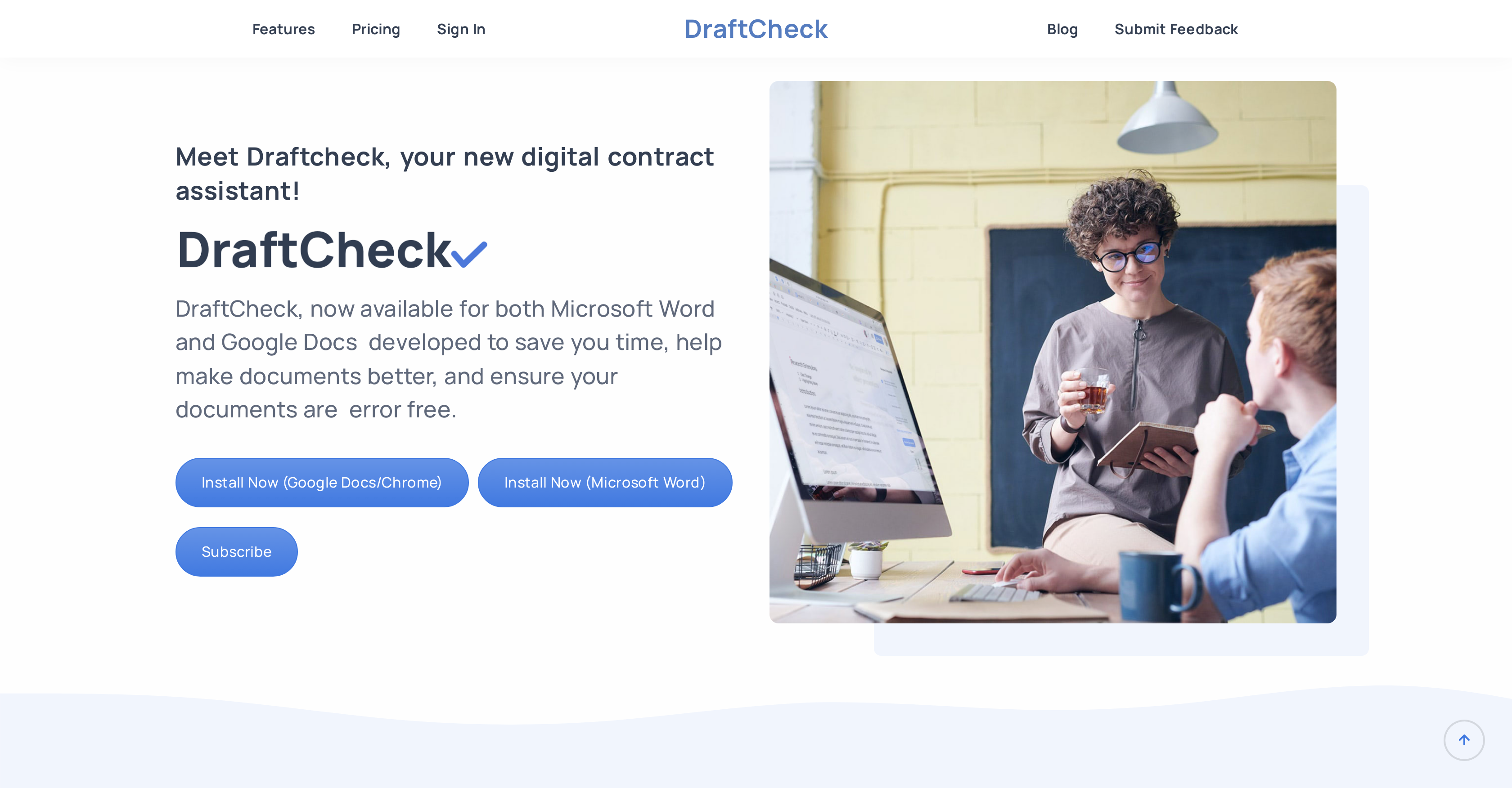 DraftCheck - Screenshot showing the interface and features of this AI tool